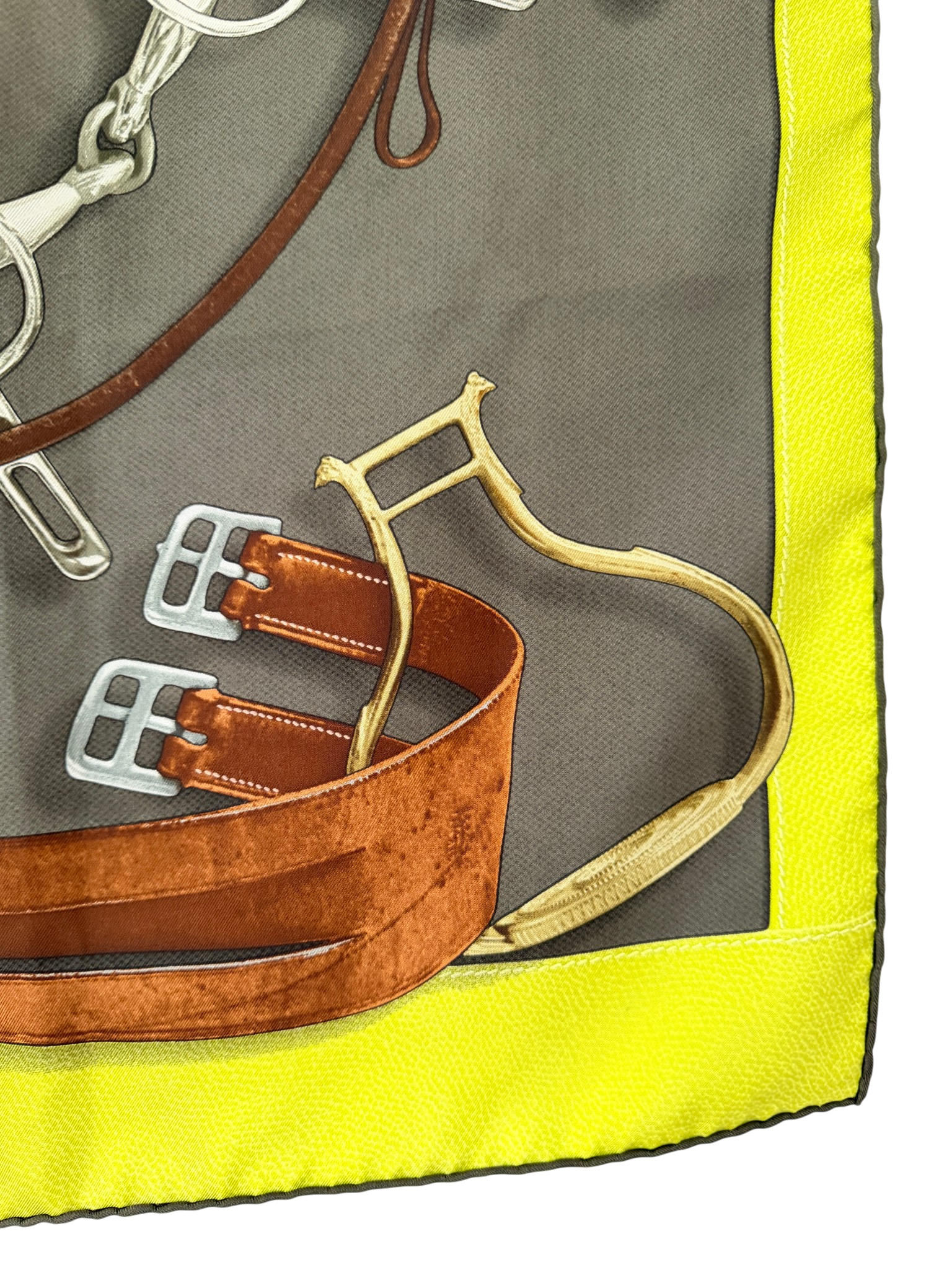 Hermès “Projets Carrés” Silk Equestrian Scarf by Henri d’Origny