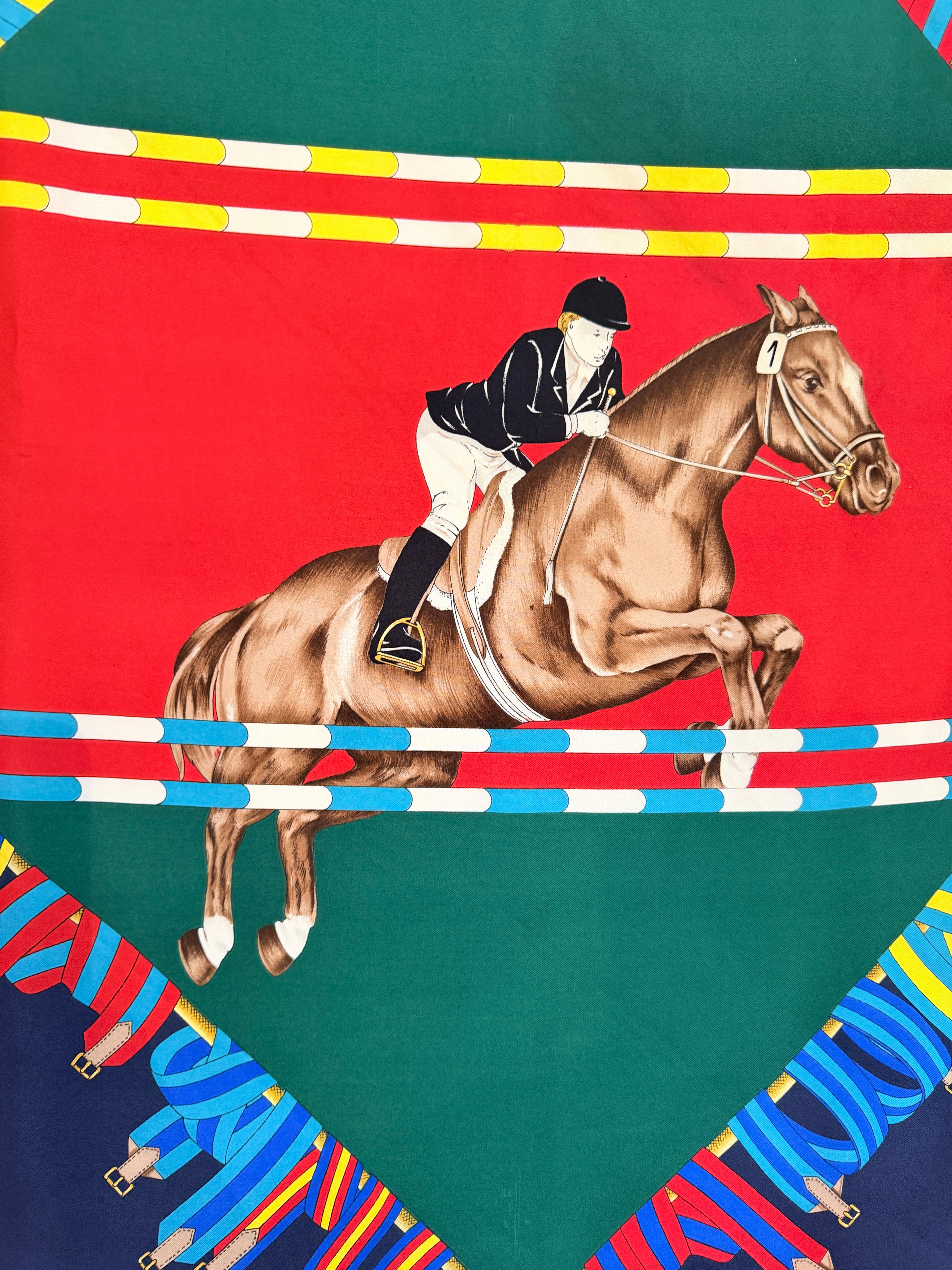 Gucci Equestrian Silk Scarf with Horse & Rider