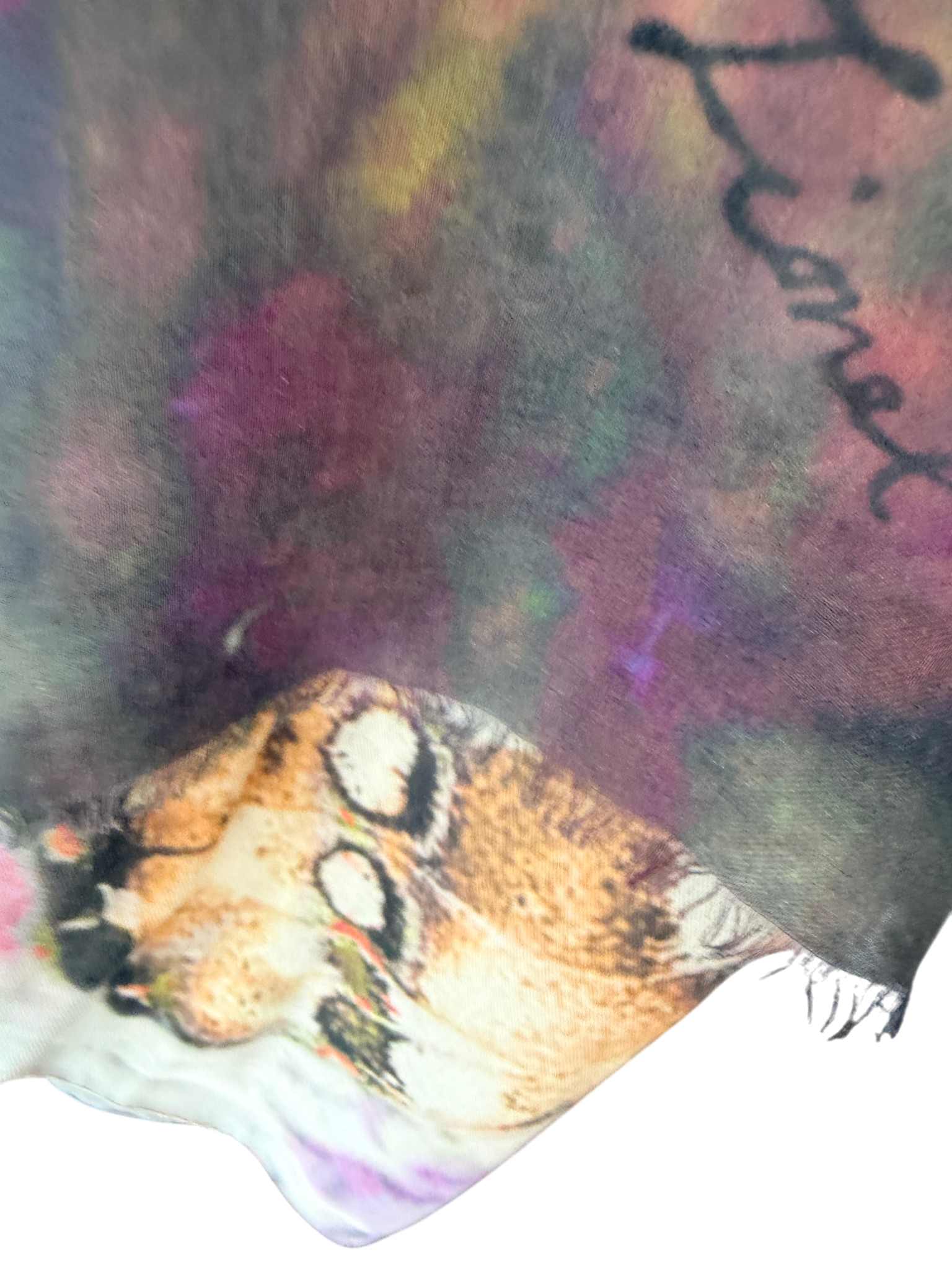 Lily & Lionel Cashmere Pashmina Shawl with Lion, Floral & Butterfly Print