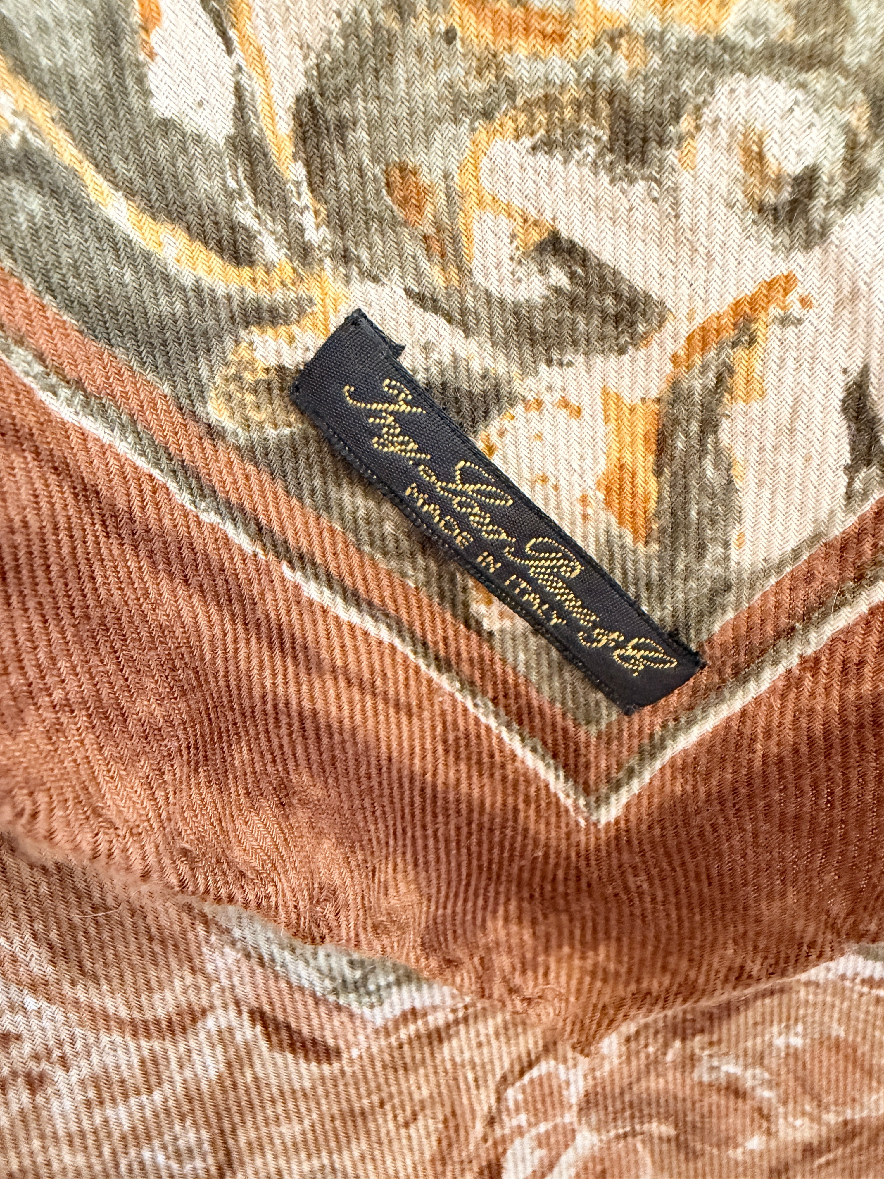 Loro Piana Cashmere/Silk Baroque Scarf in Brown and Green