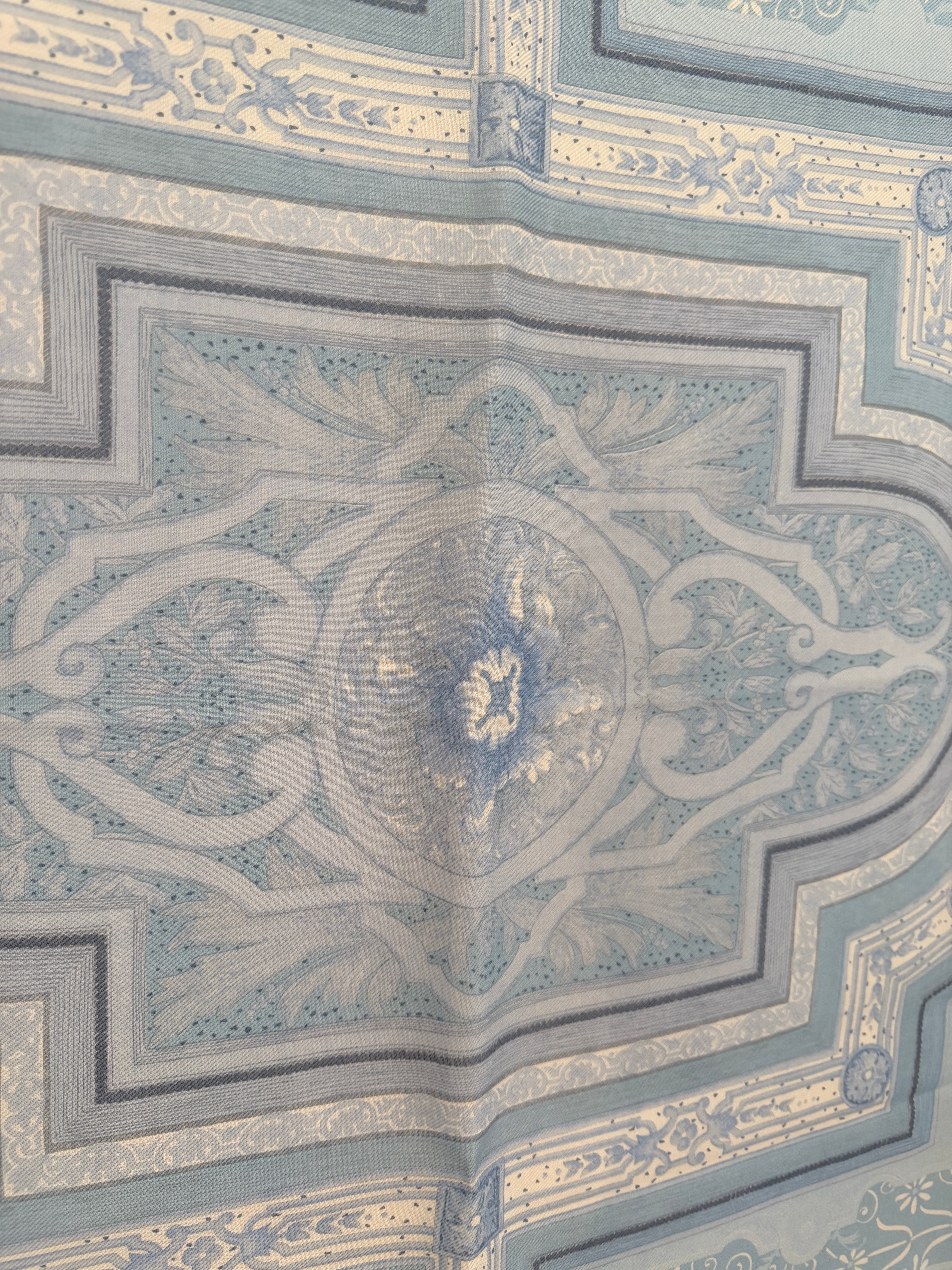 Louis Vuitton “Les Décors Parisiens au XIXe Siècle” Pale Blue Silk Shawl