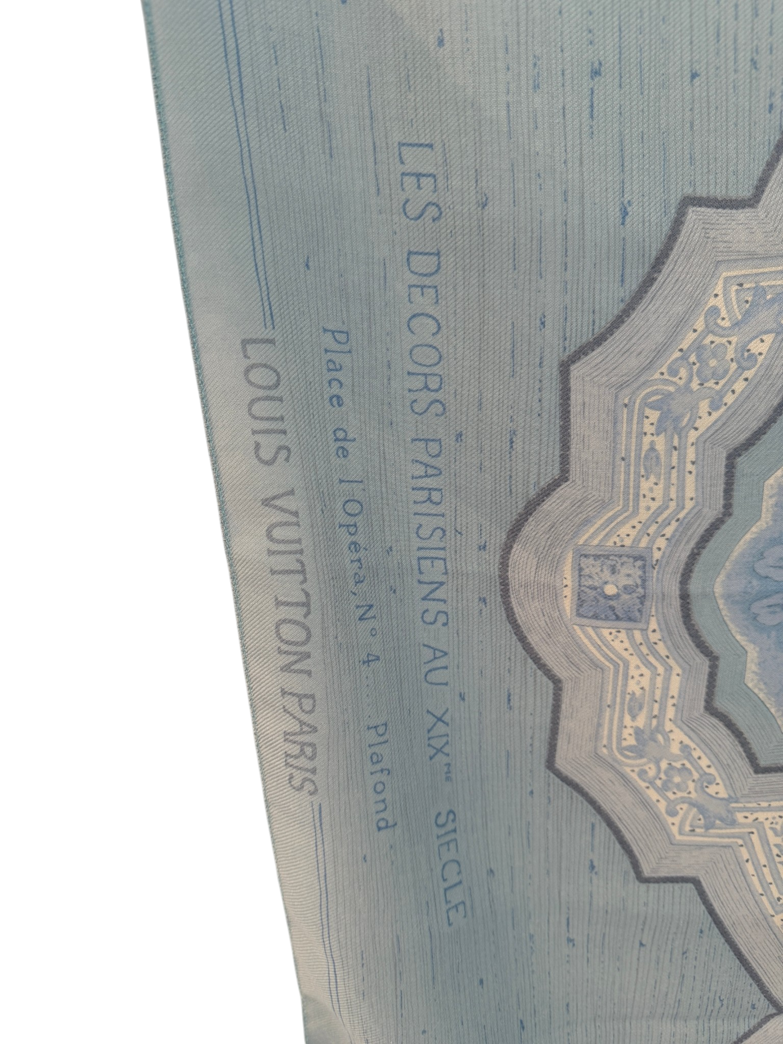 Louis Vuitton “Les Décors Parisiens au XIXe Siècle” Pale Blue Silk Shawl
