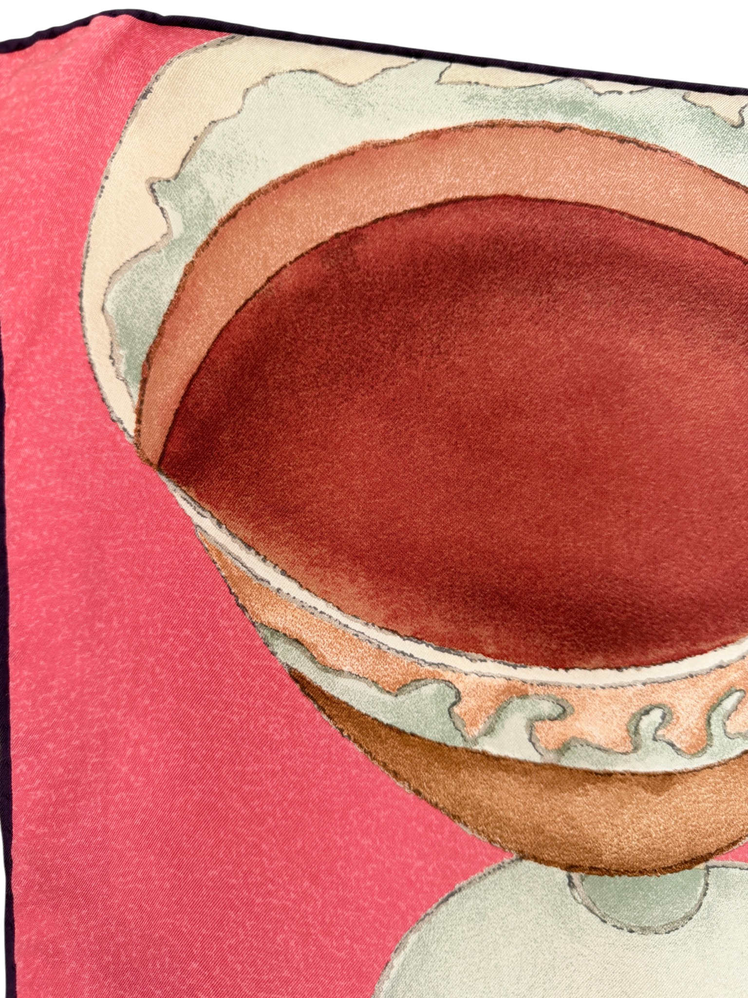 Asprey London Silk “Tea Cups” Scarf