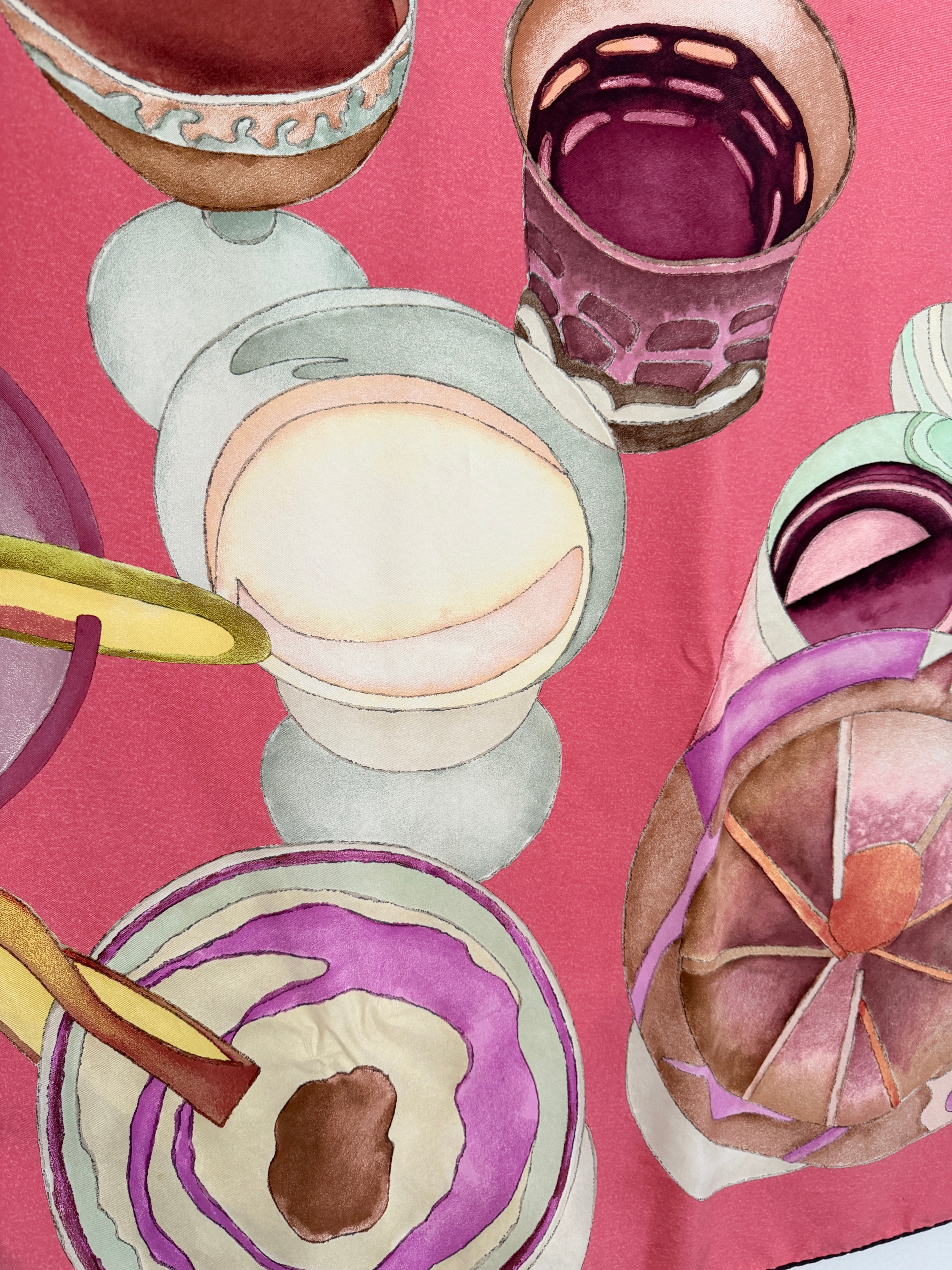 Asprey London Silk “Tea Cups” Scarf
