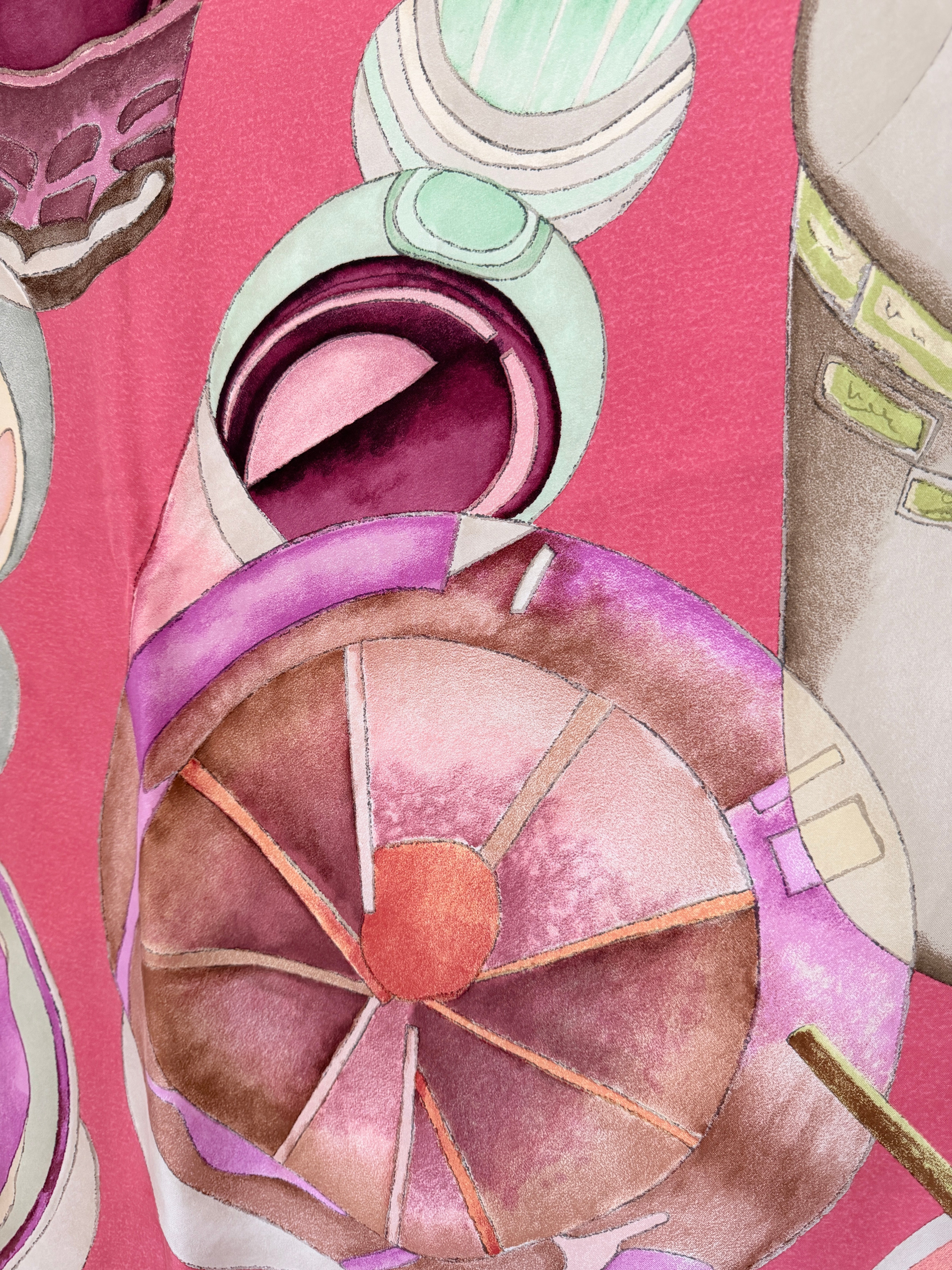 Asprey London Silk “Tea Cups” Scarf