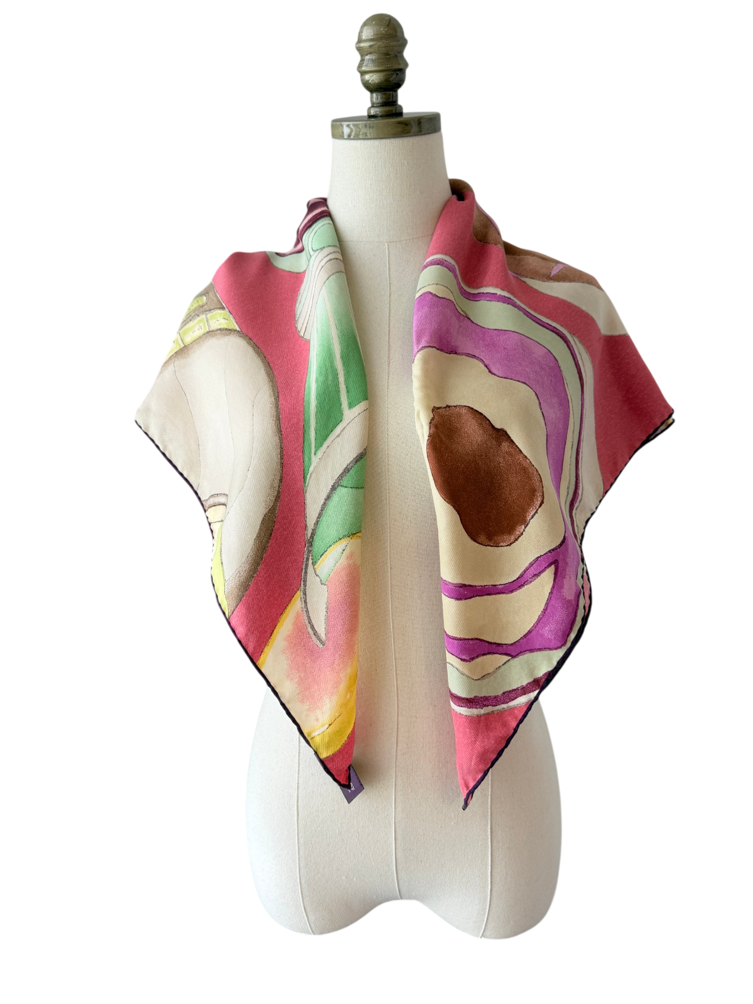 Asprey London Silk “Tea Cups” Scarf
