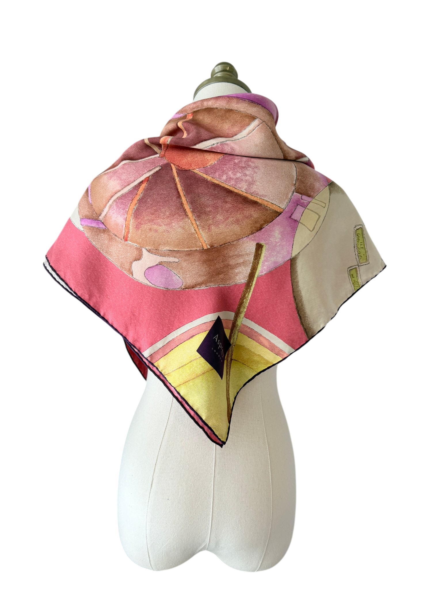 Asprey London Silk “Tea Cups” Scarf