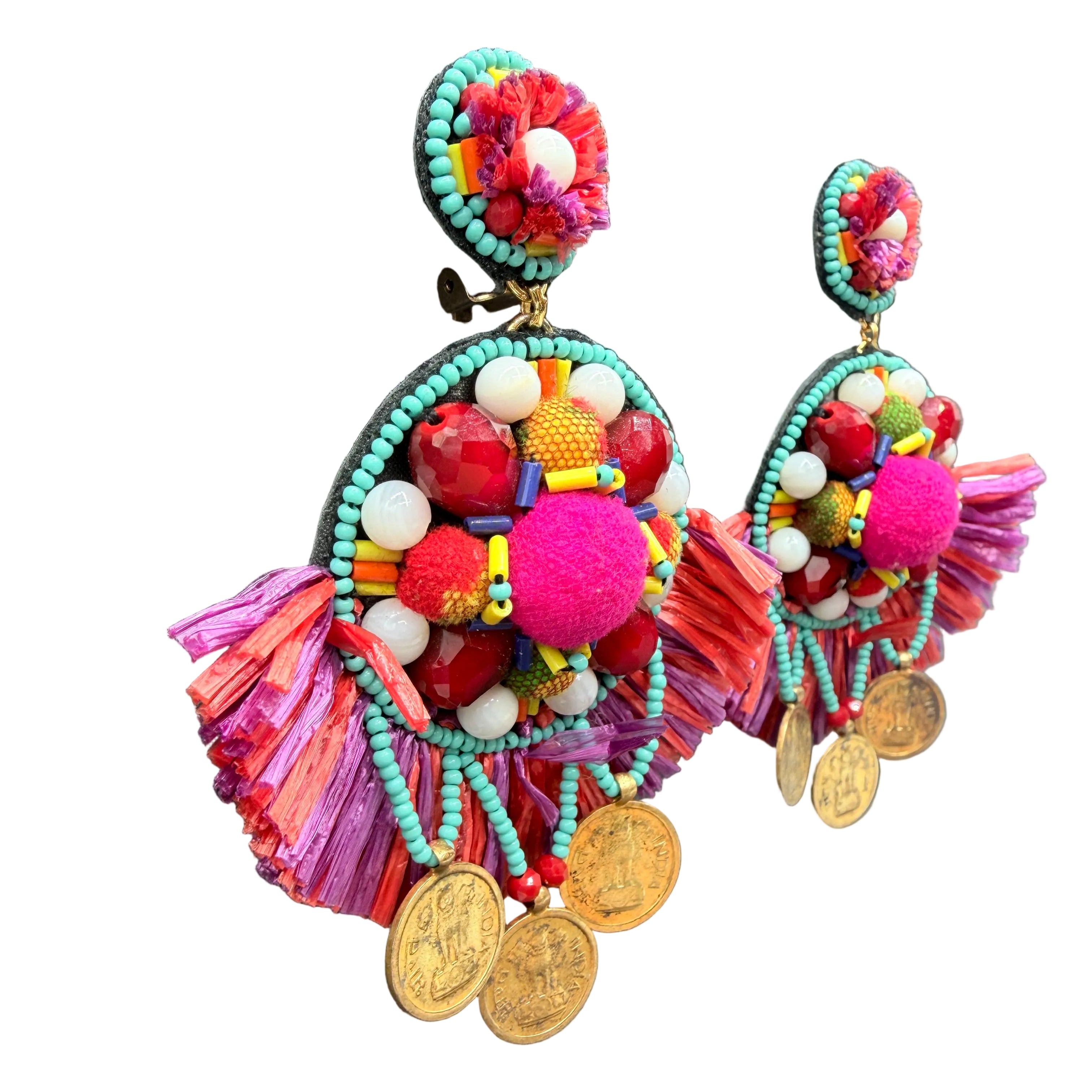 Ranjana Khan mixed media colorful earrings