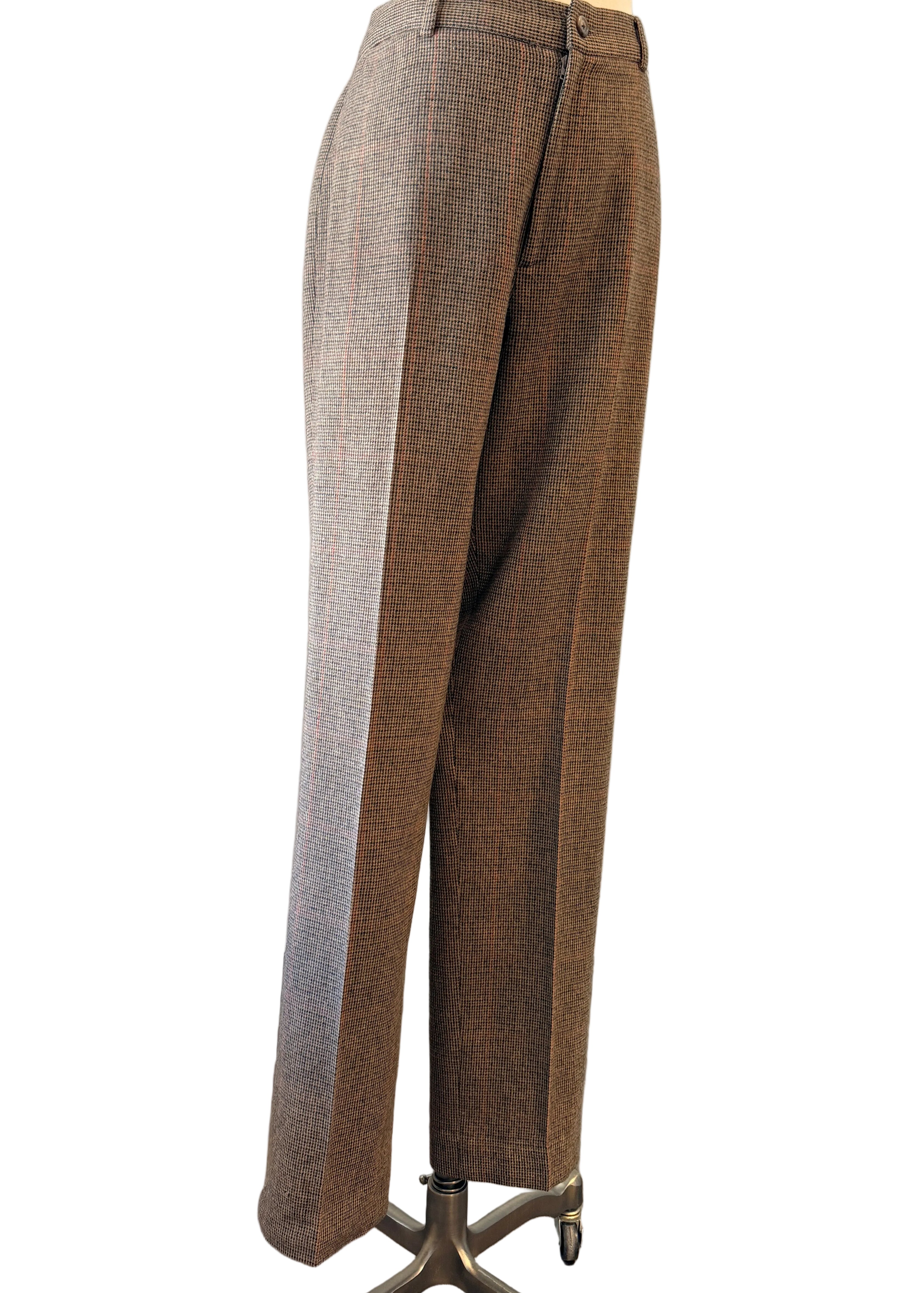 1990s Ralph Lauren Classic Collection Tweed Pant & Blazer Suit with Suede Elbow Patches
