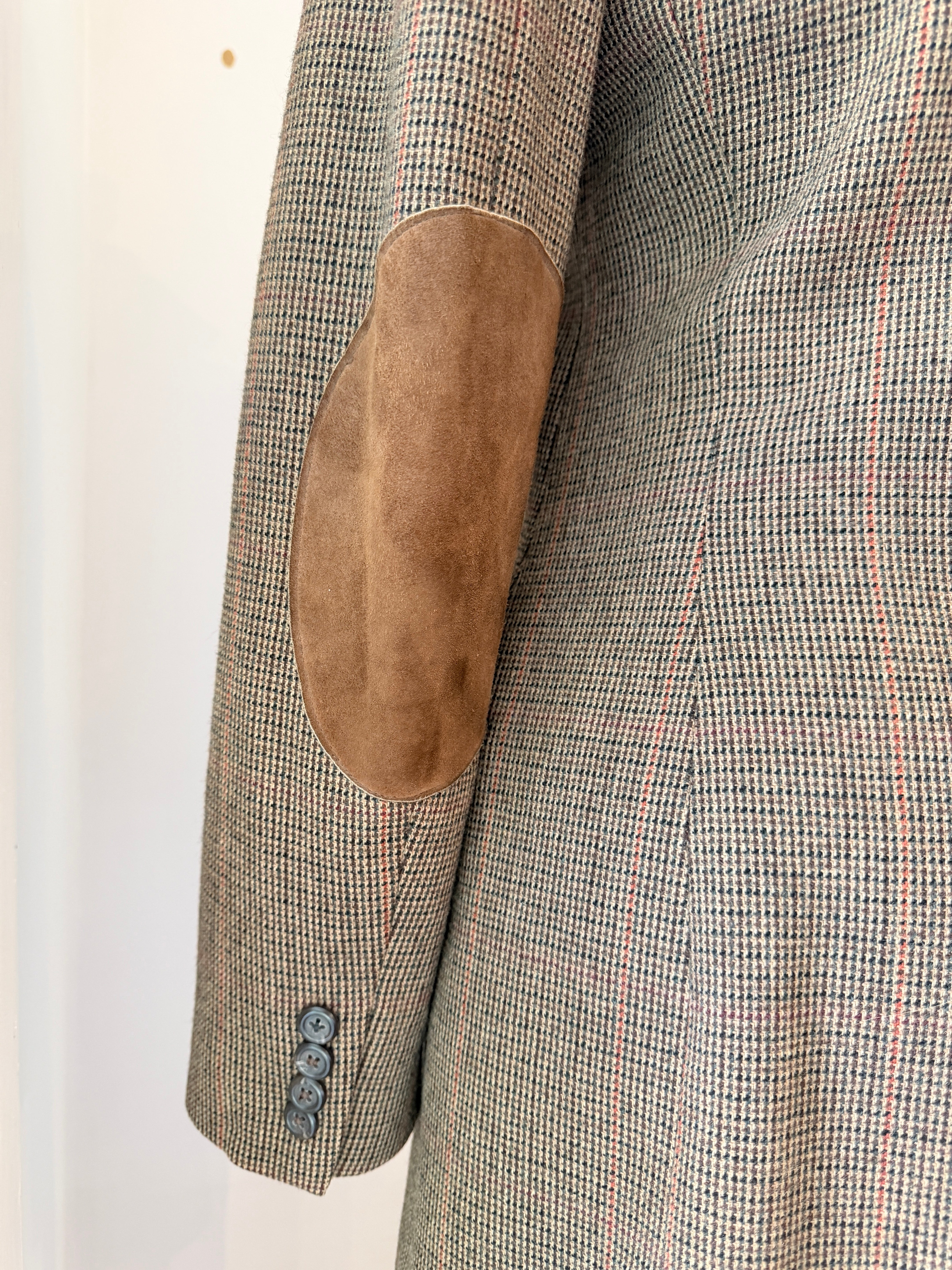 1990s Ralph Lauren Classic Collection Tweed Pant & Blazer Suit with Suede Elbow Patches