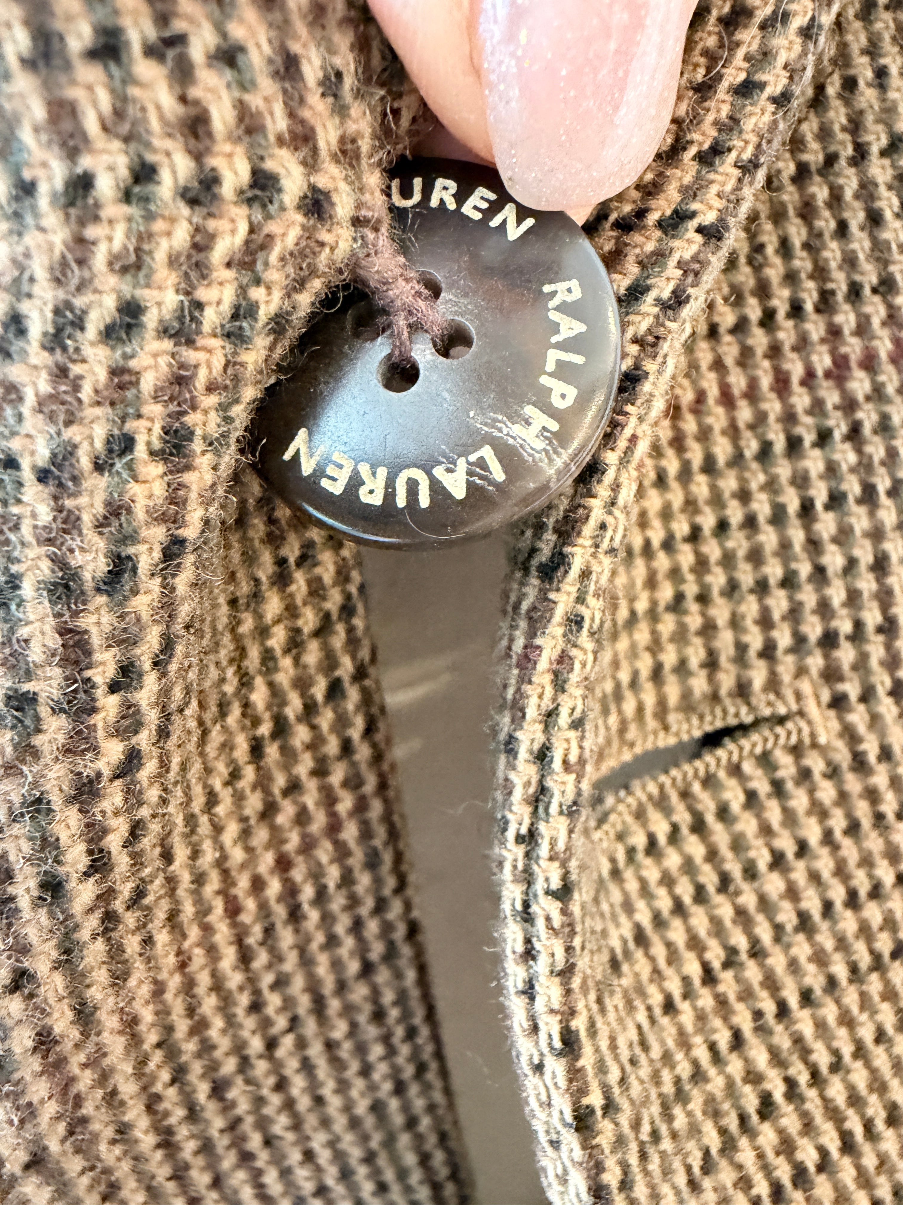1990s Ralph Lauren Classic Collection Tweed Pant & Blazer Suit with Suede Elbow Patches