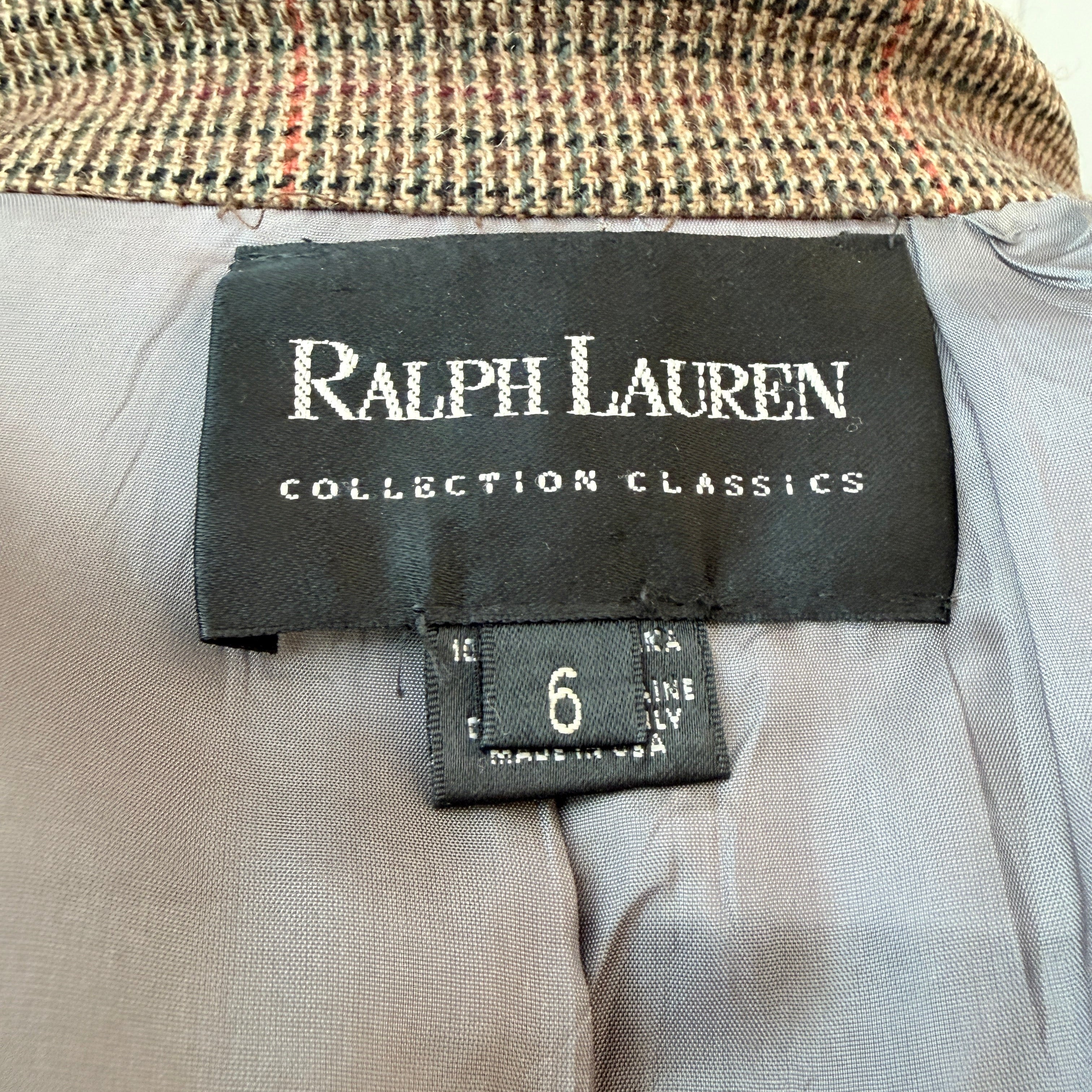 1990s Ralph Lauren Classic Collection Tweed Pant & Blazer Suit with Suede Elbow Patches
