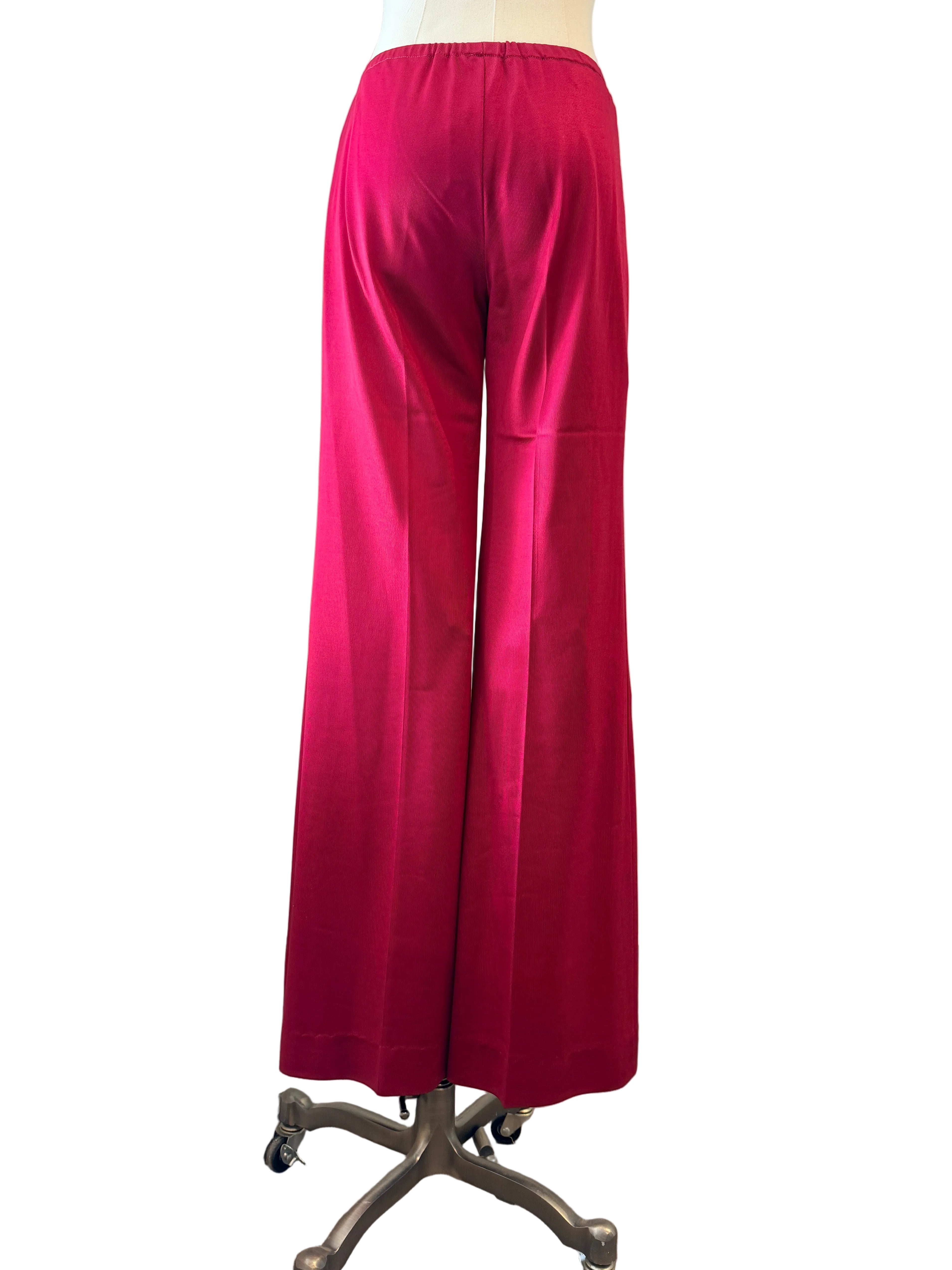 1960s Michael Mott for Paraphernalia Red Two-Piece Tunic & Pant Set with Green Piping