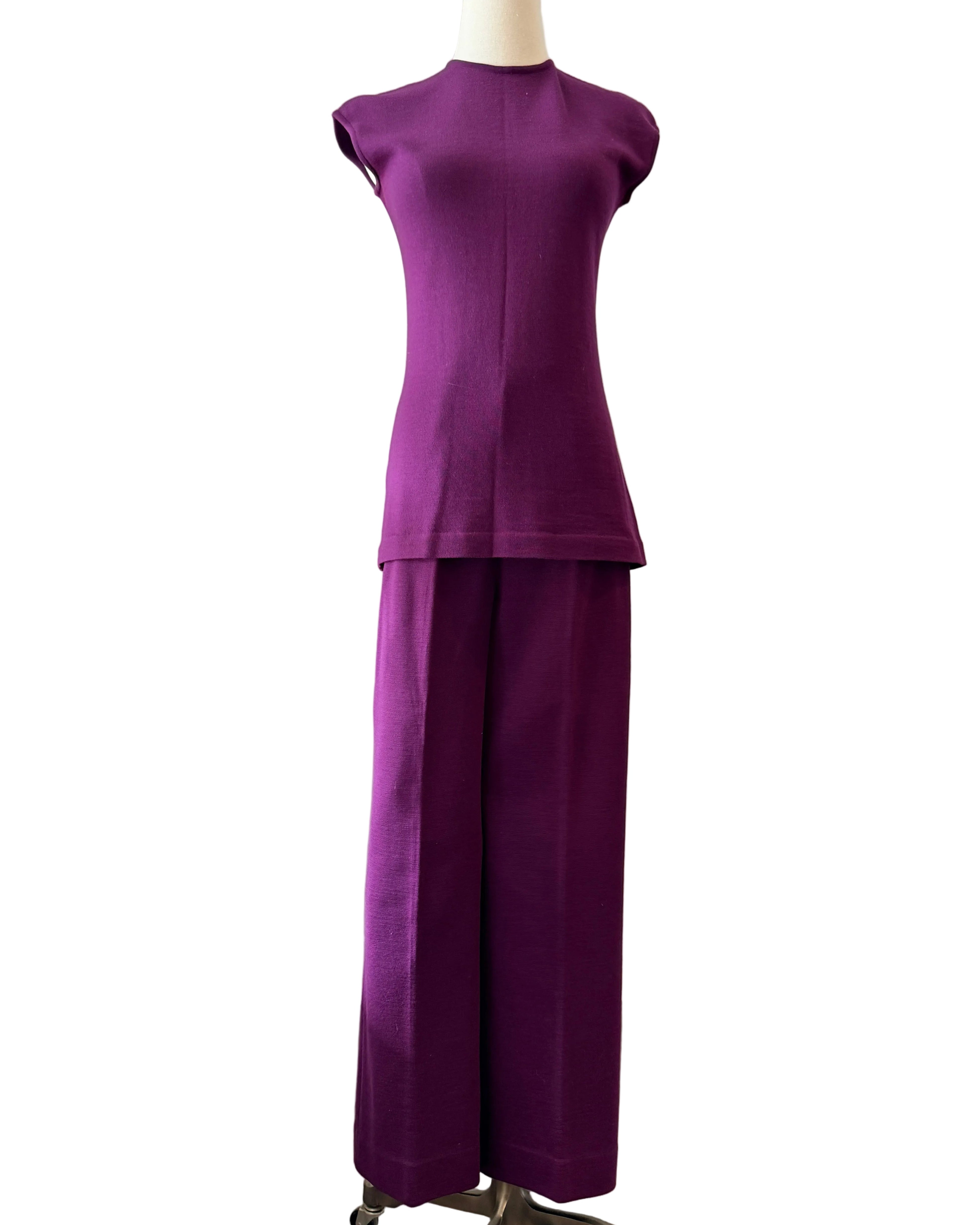 1960s Crown Royal Three-Piece Wool Pant Suit with Tank, Blazer & Pants