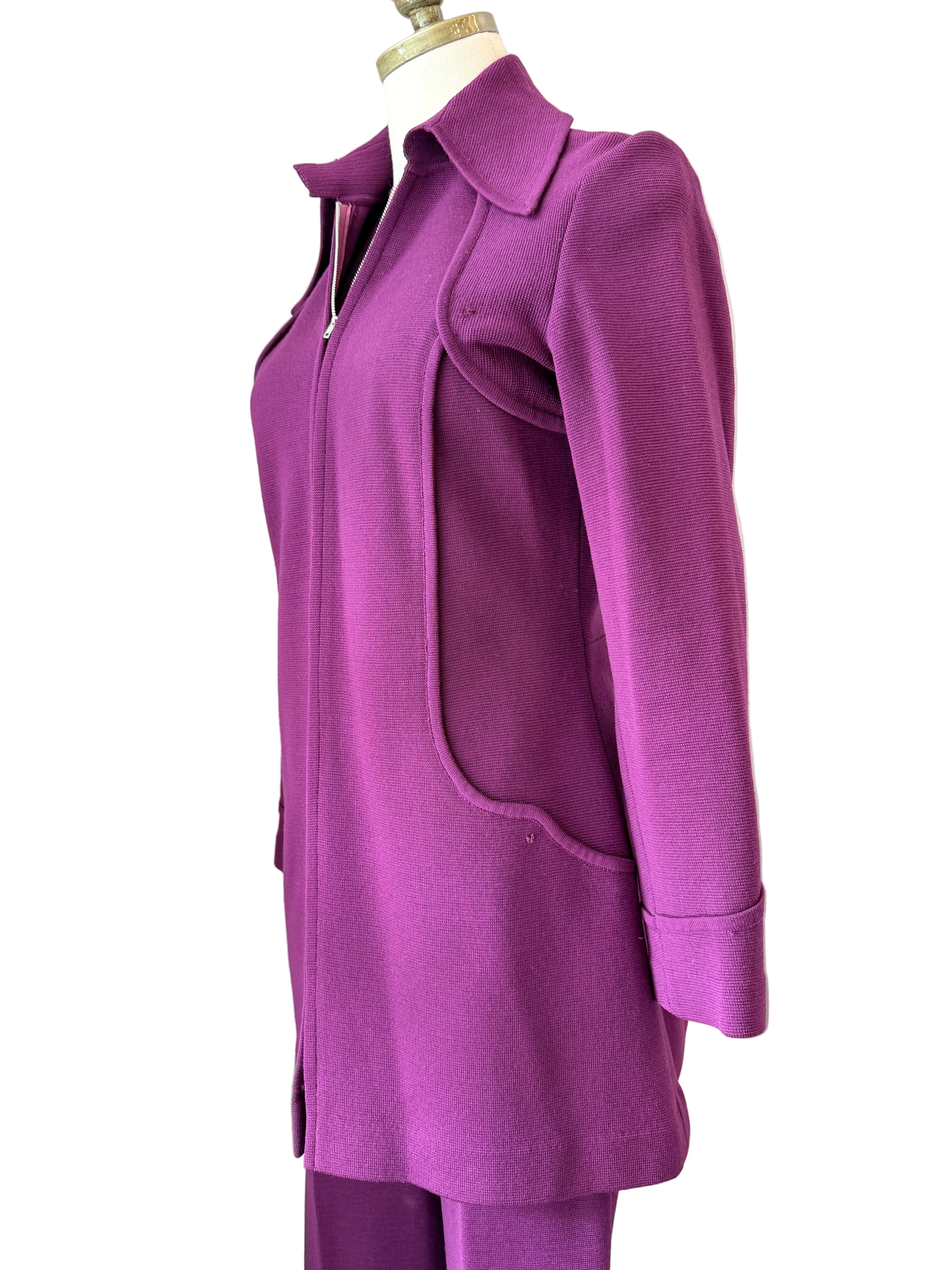 1960s Crown Royal Three-Piece Wool Pant Suit with Tank, Blazer & Pants
