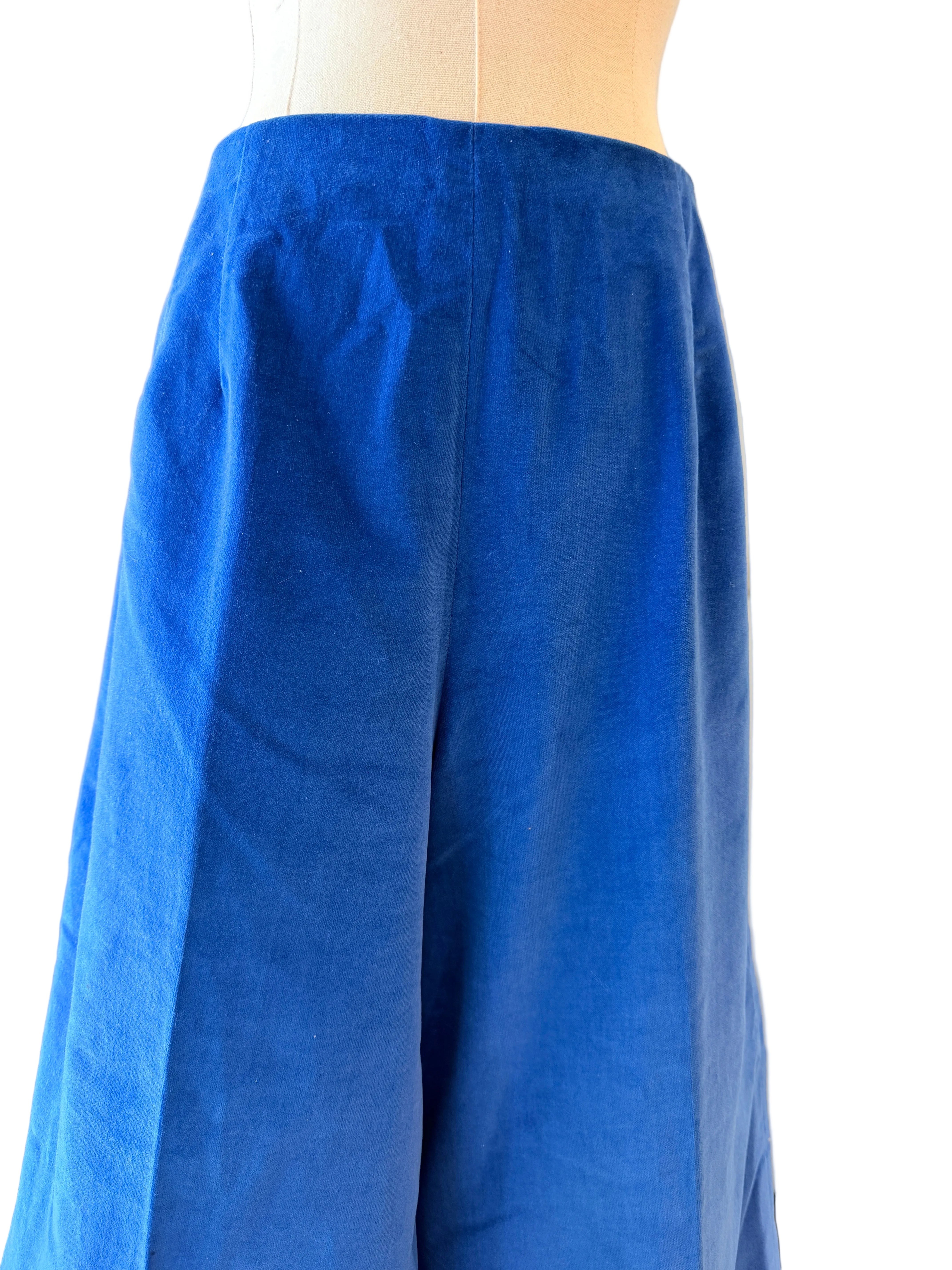 1970s Royal Blue Wide-Leg Velvet Pants