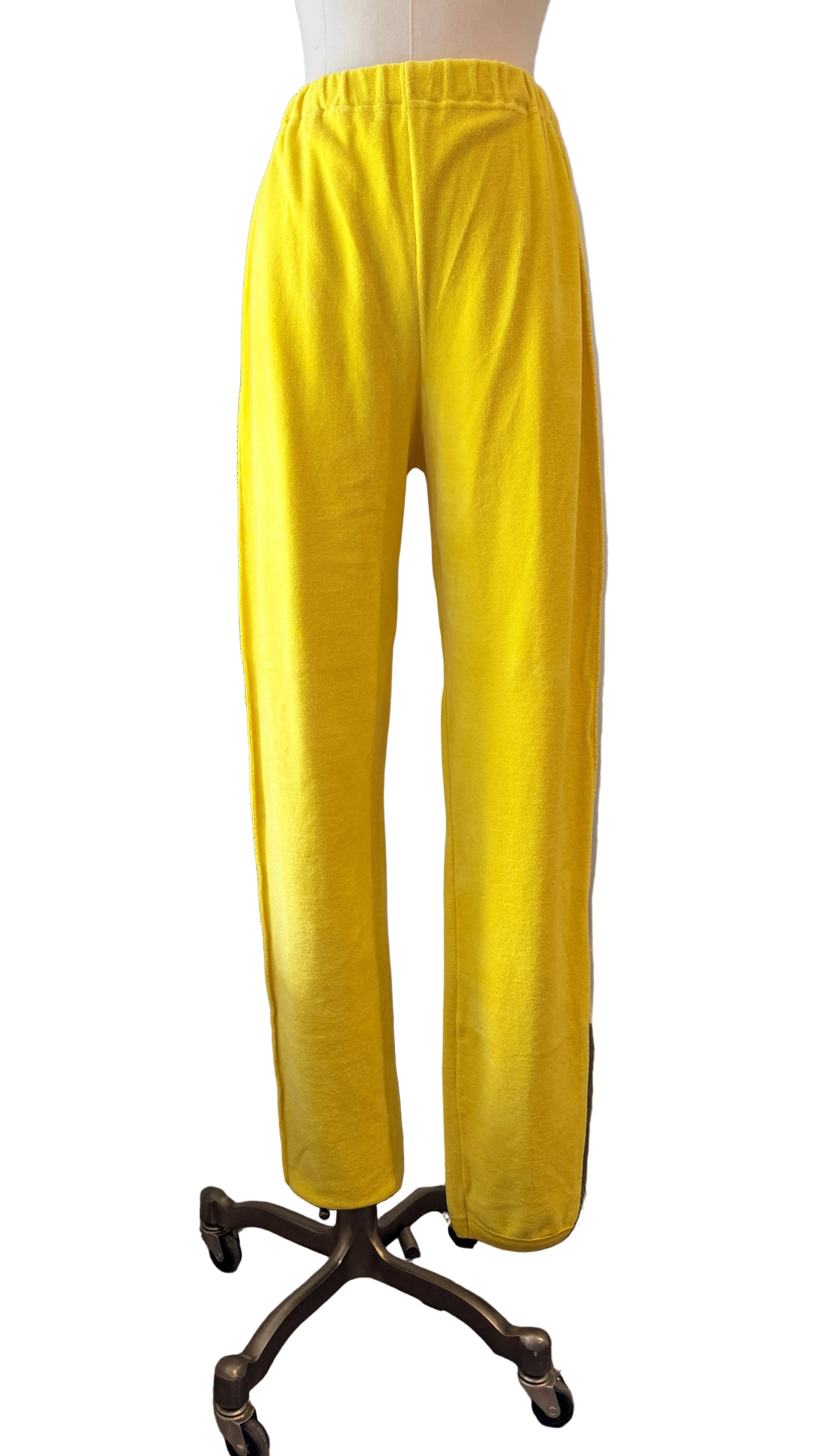 1980s Sonia Rykiel Yellow Velour Three-Piece Ensemble with Rhinestone Accents