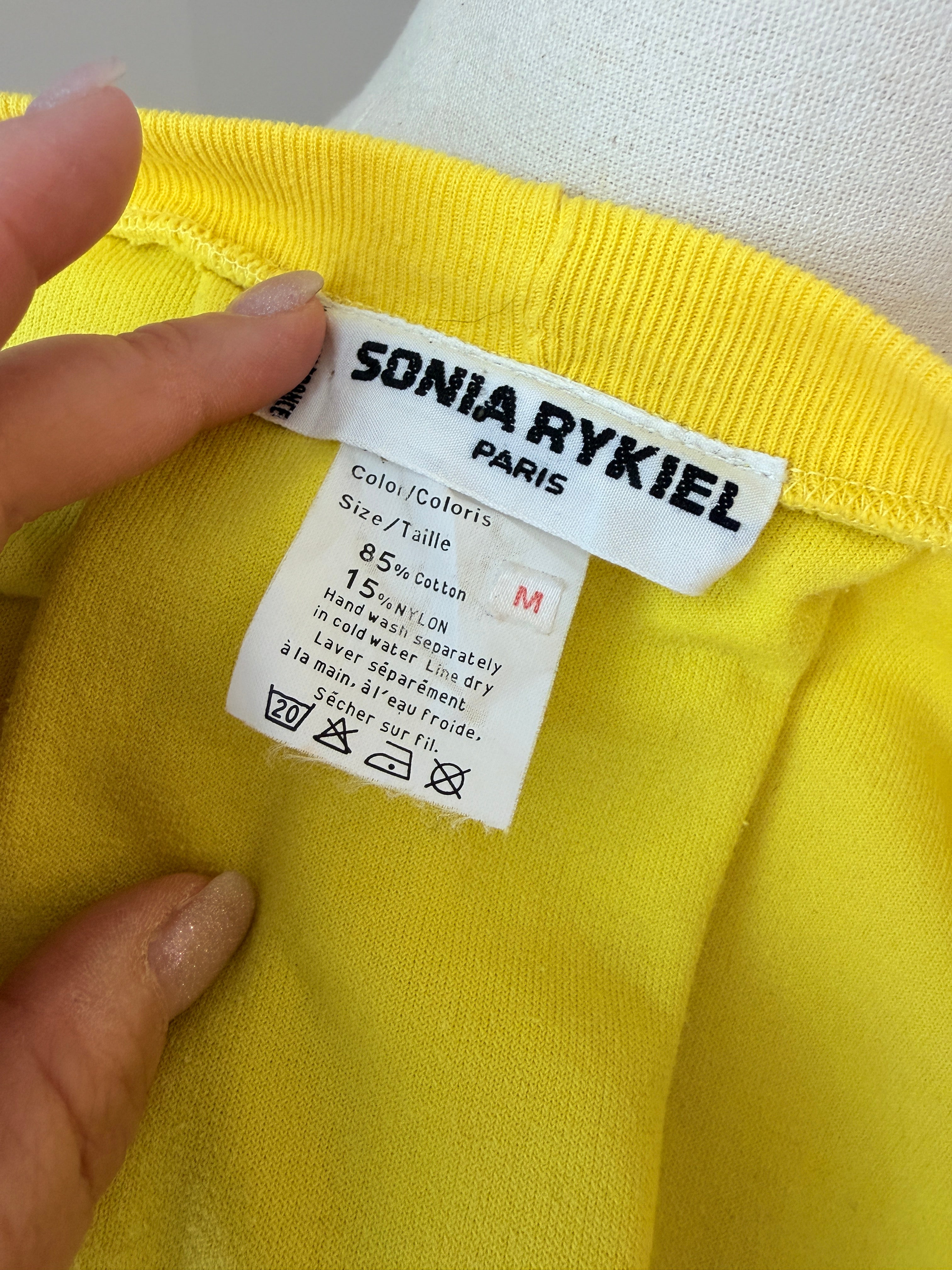 1980s Sonia Rykiel Yellow Velour Three-Piece Ensemble with Rhinestone Accents