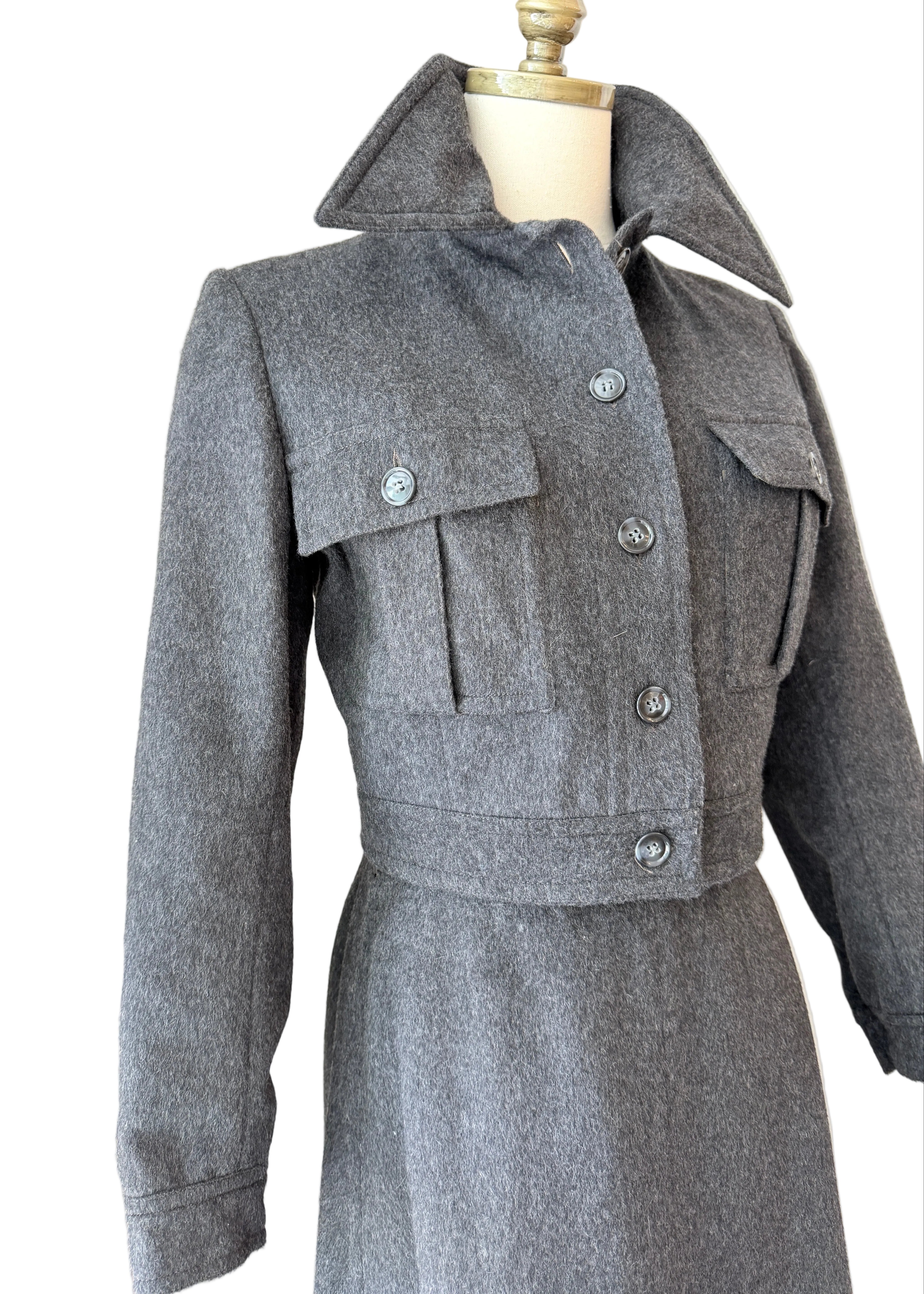 1960s Yves Saint Laurent Heathered Wool Two-Piece Skirt Suit