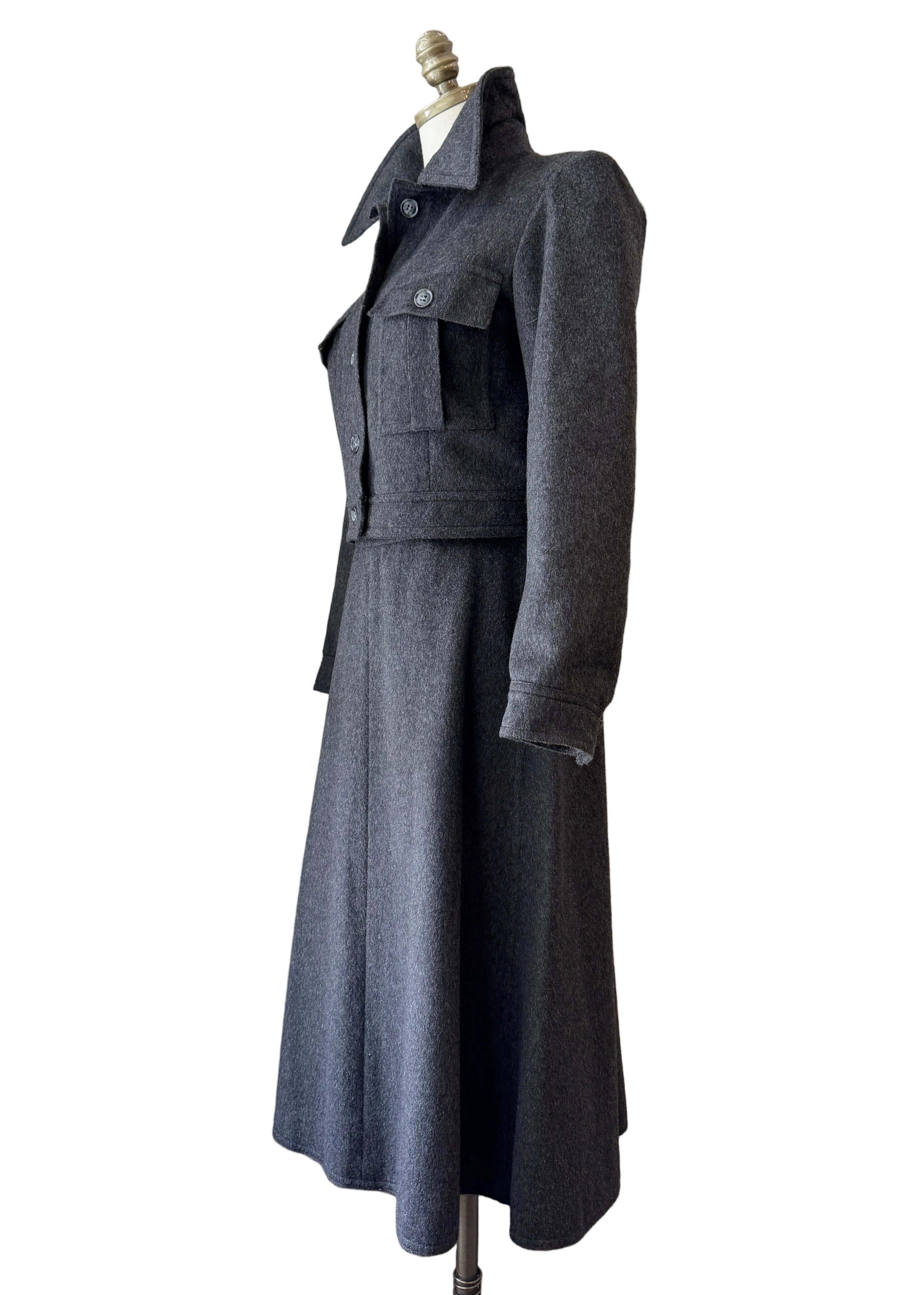 1960s Yves Saint Laurent Heathered Wool Two-Piece Skirt Suit