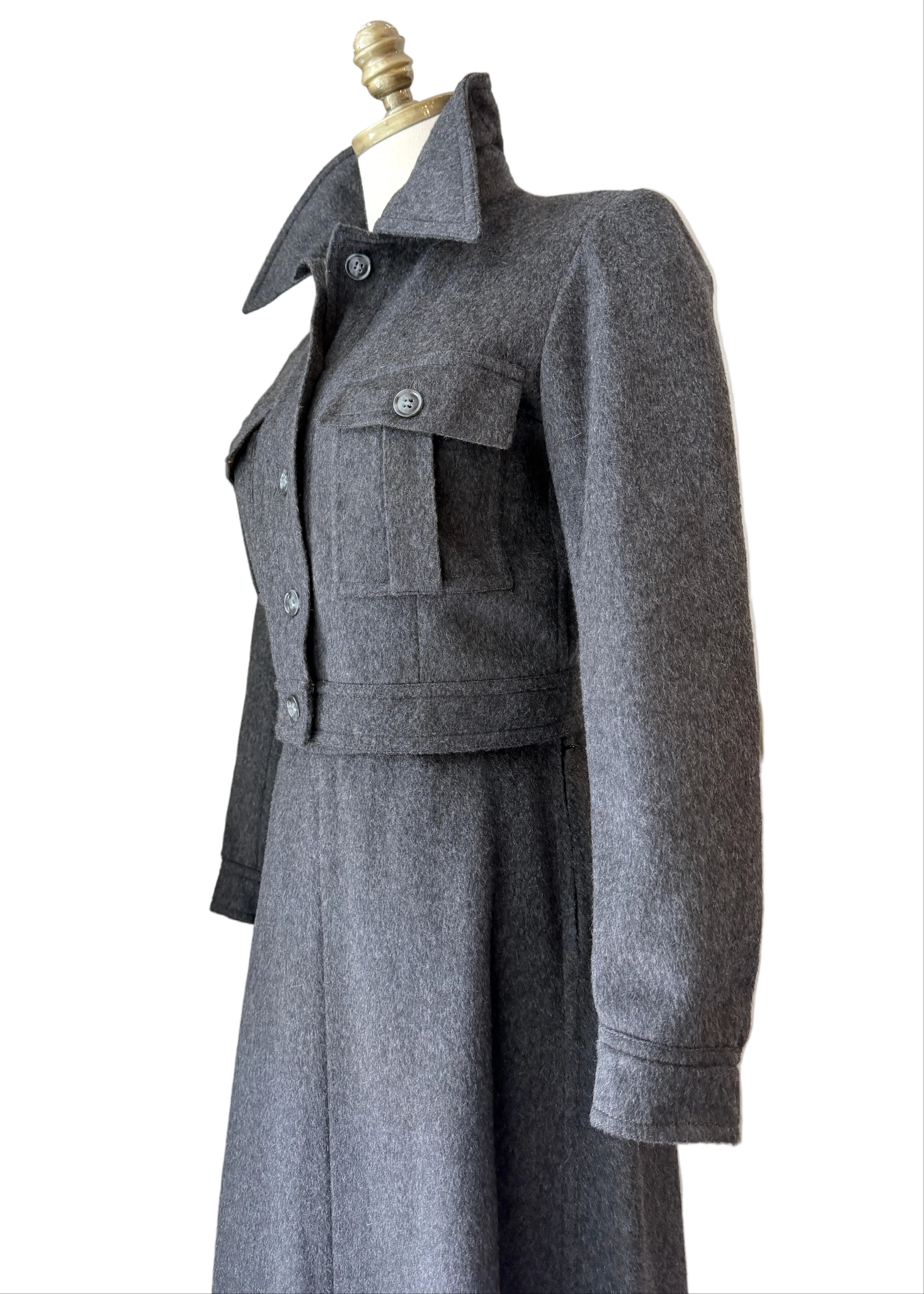 1960s Yves Saint Laurent Heathered Wool Two-Piece Skirt Suit