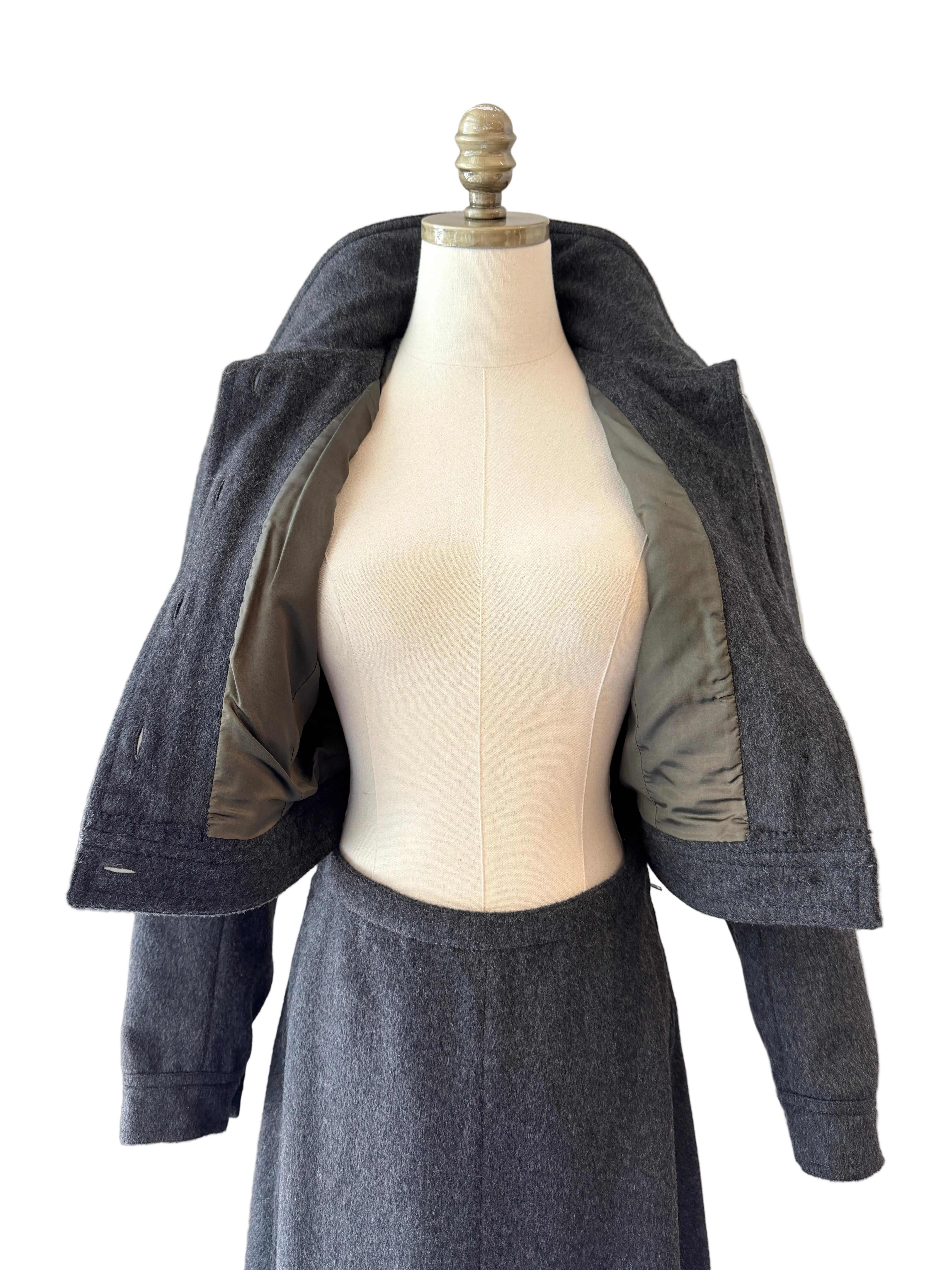 1960s Yves Saint Laurent Heathered Wool Two-Piece Skirt Suit
