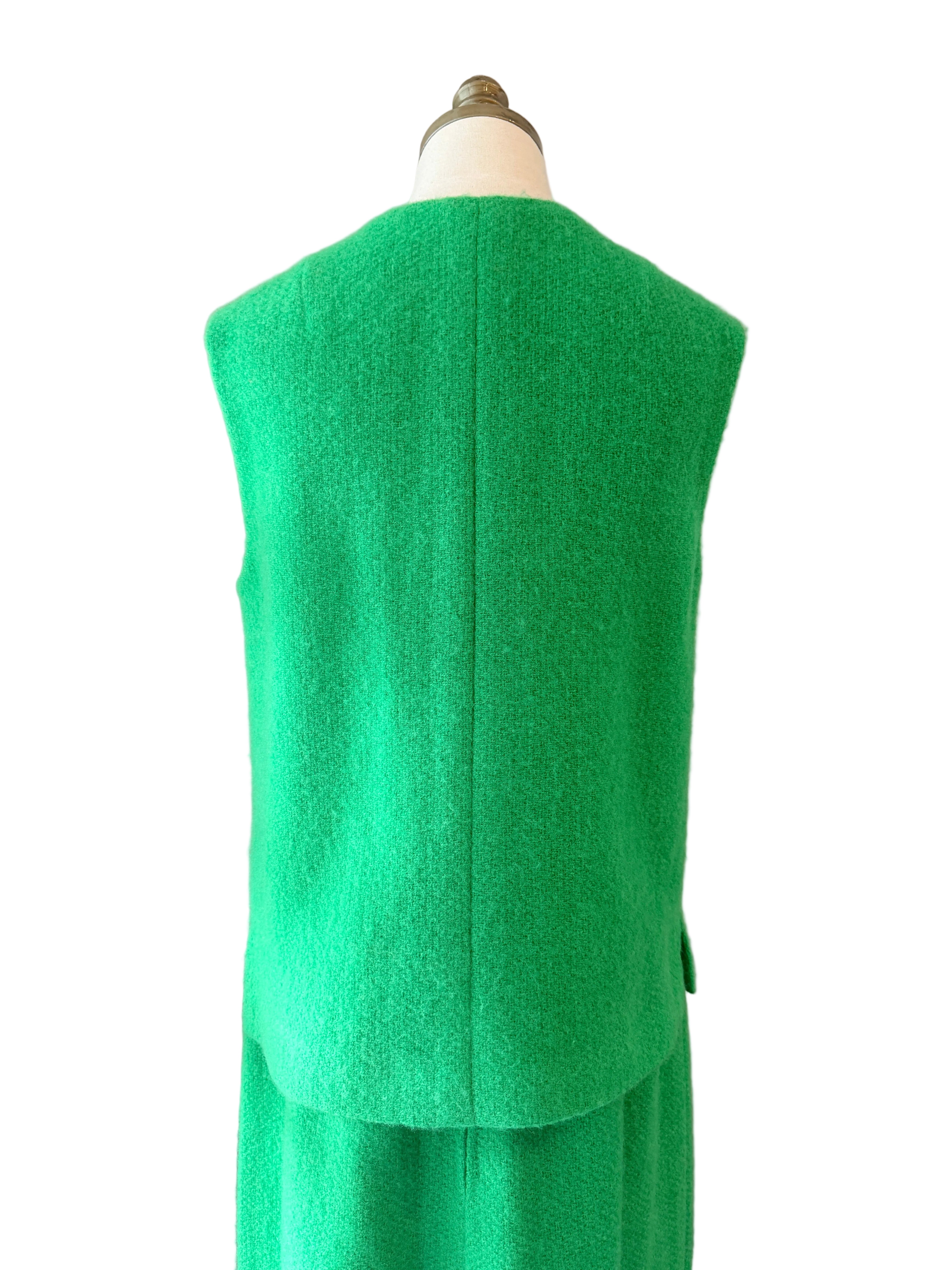 Countess Ebba von Eckermann Green Wool Hand-Knit Skirt & Vest Set