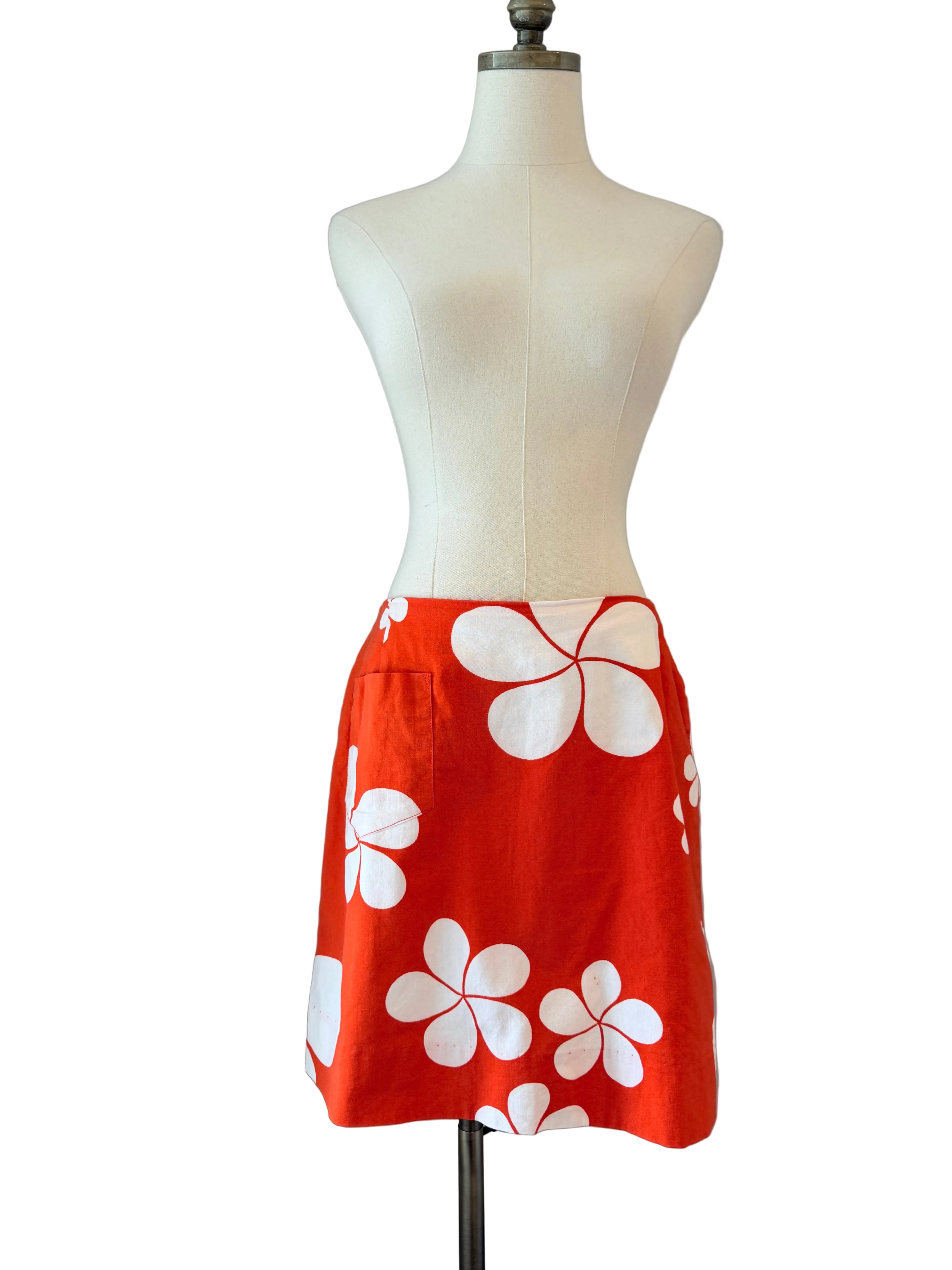 1960s Mauna Kea Beach Hotel Hawaii Orange Hawaiian Skort