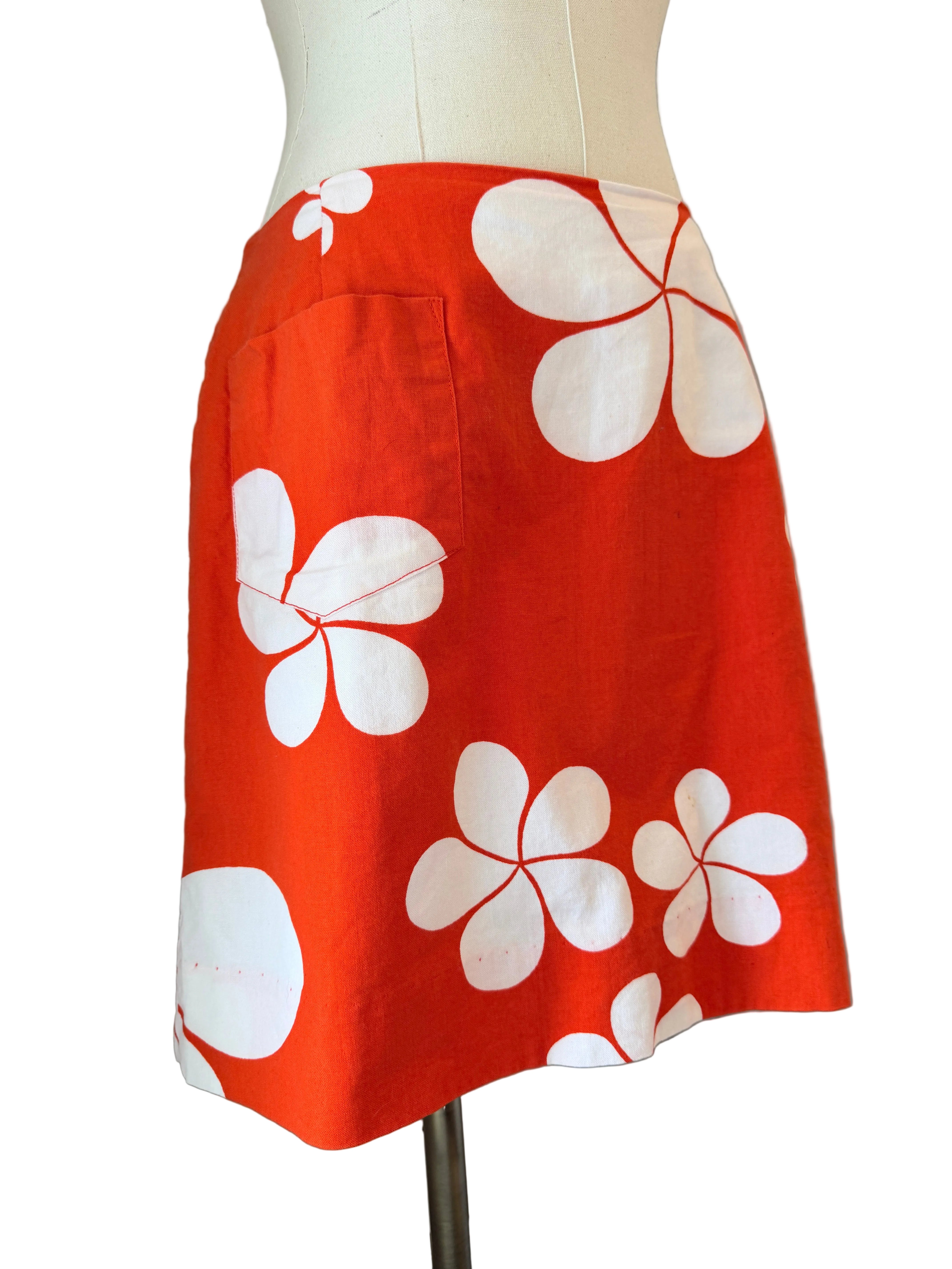 1960s Mauna Kea Beach Hotel Hawaii Orange Hawaiian Skort