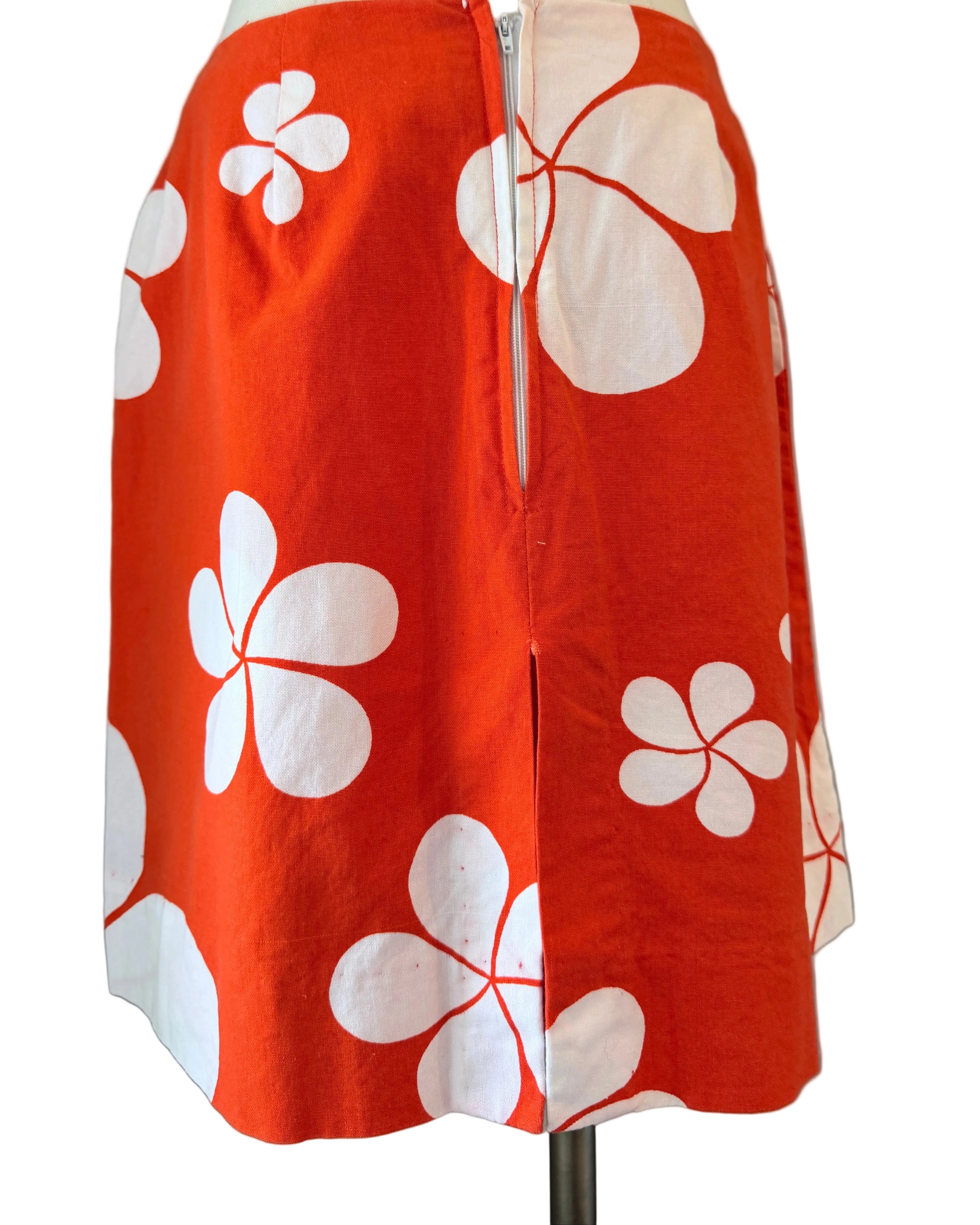 1960s Mauna Kea Beach Hotel Hawaii Orange Hawaiian Skort