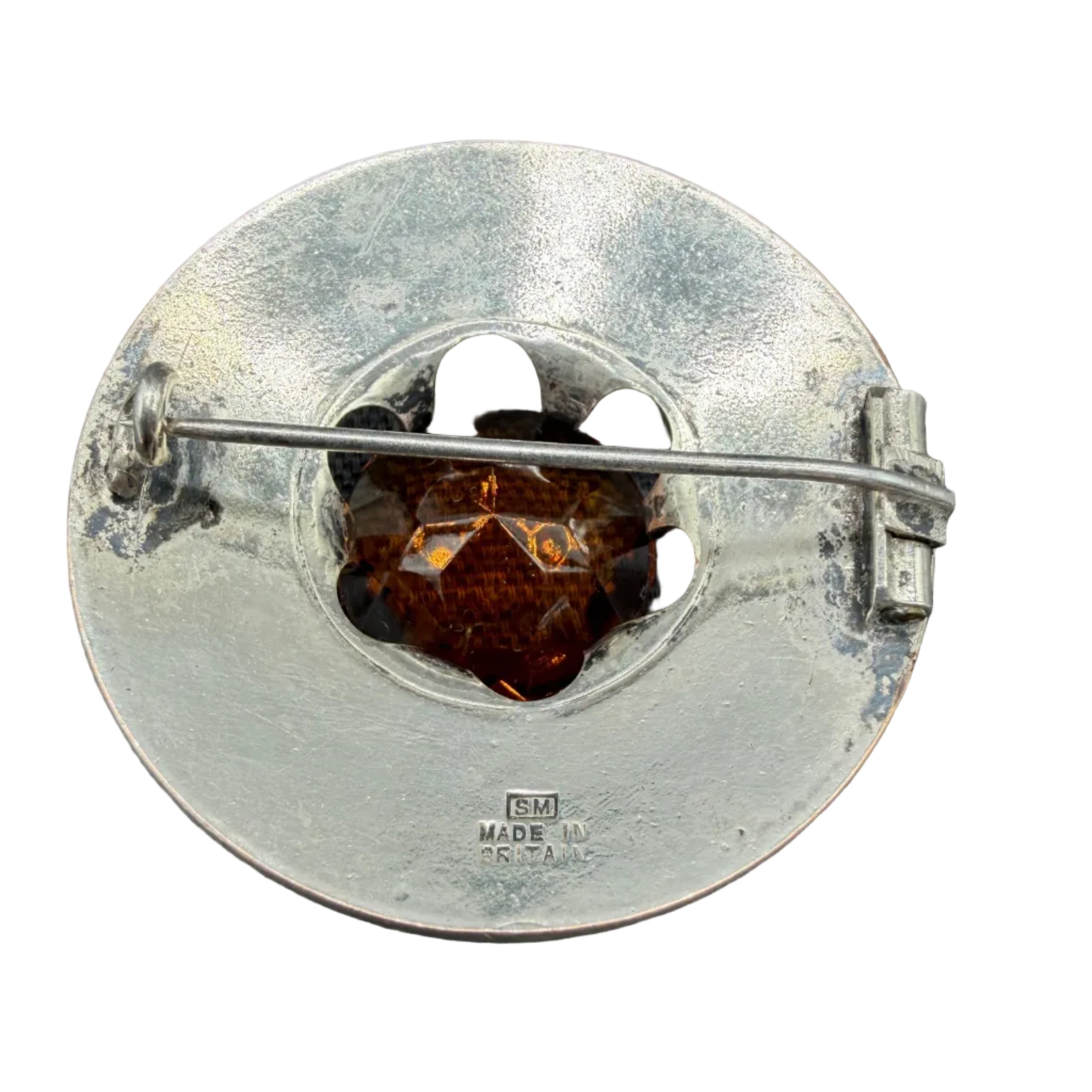 Victorian Silver Scottish Kilt Pin with Faceted Citrine Stone