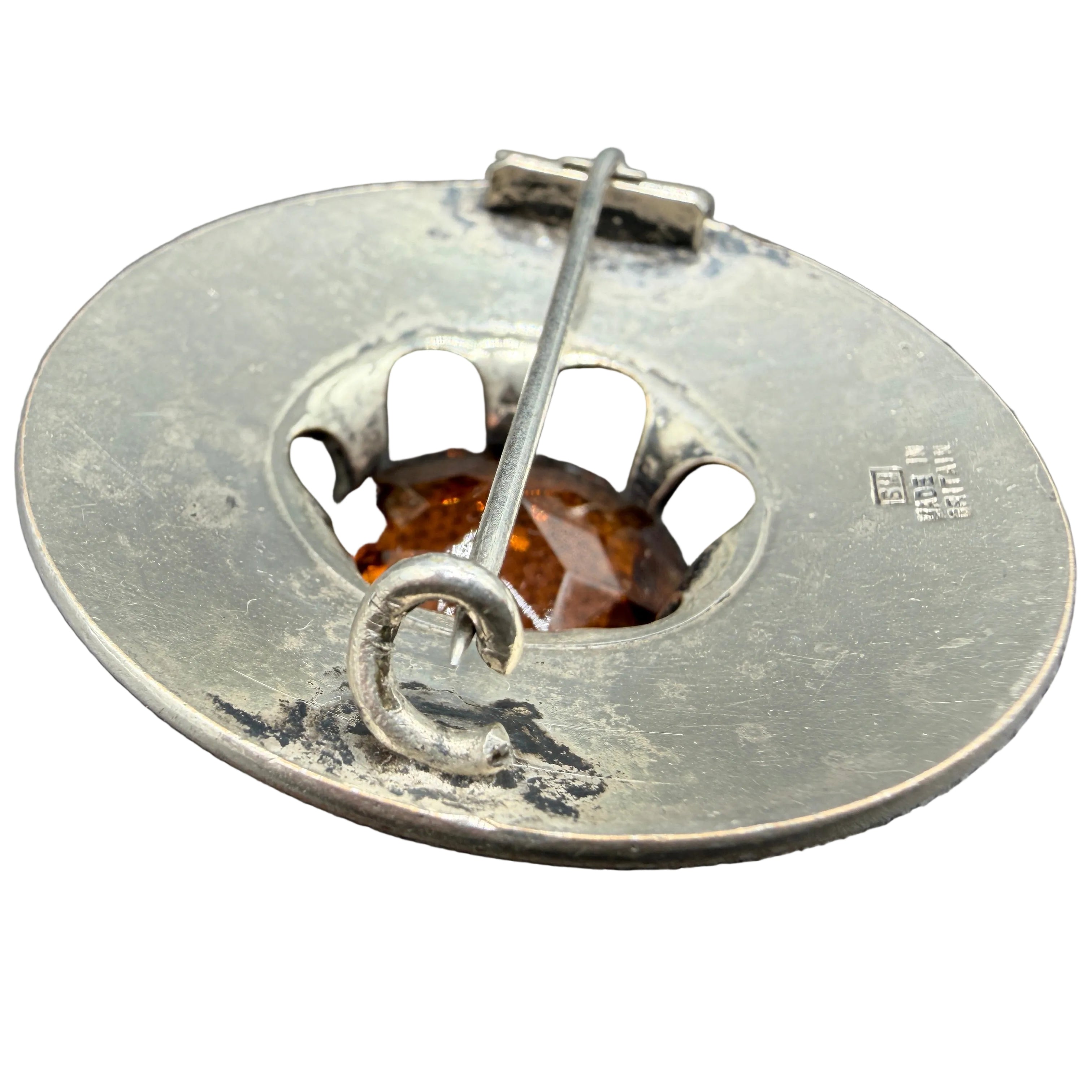 Victorian Silver Scottish Kilt Pin with Faceted Citrine Stone