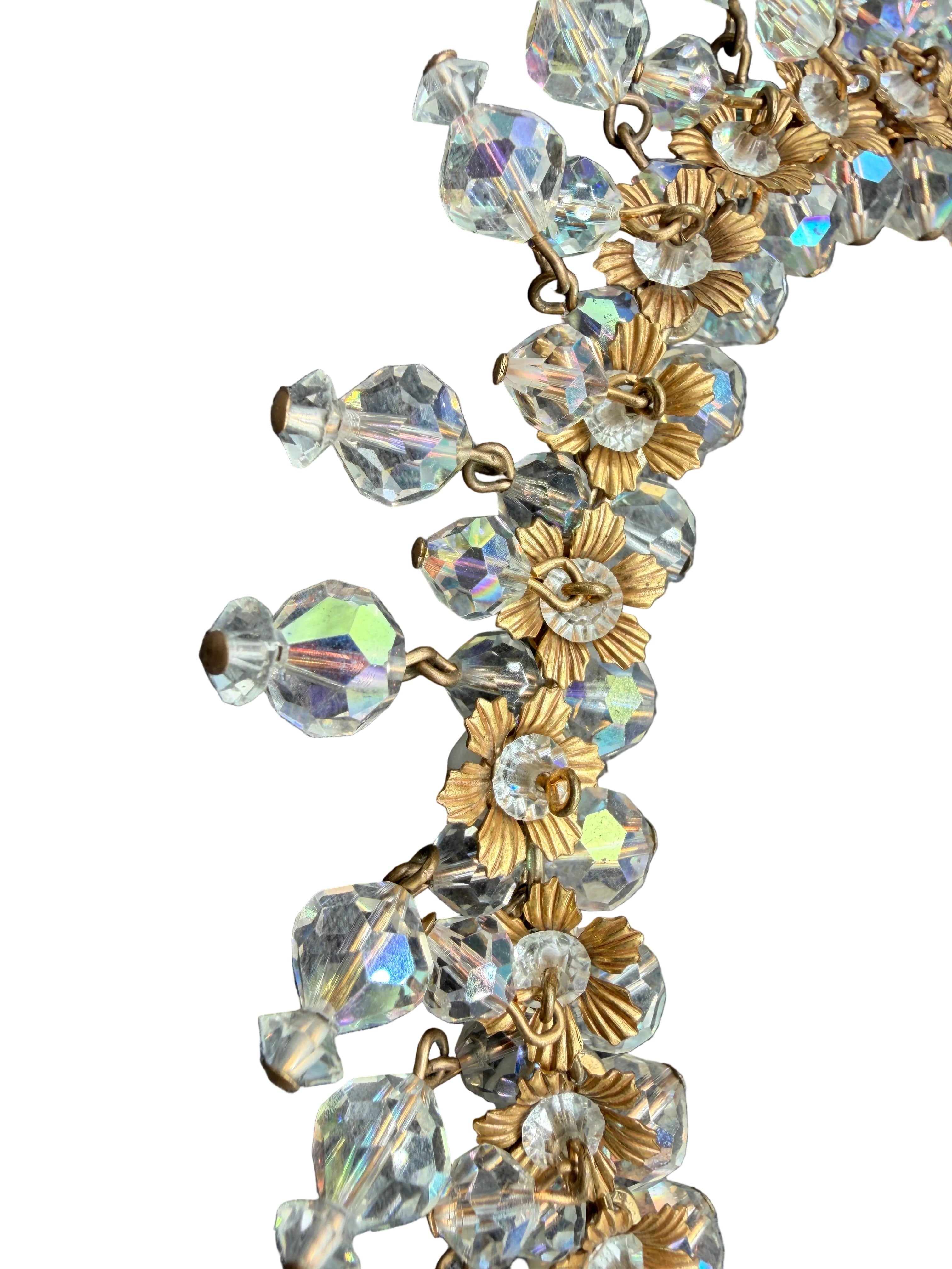 1950s Juliana (DeLizza & Elster) "Cha Cha" Dangle Necklace with Aurora Borealis Crystals