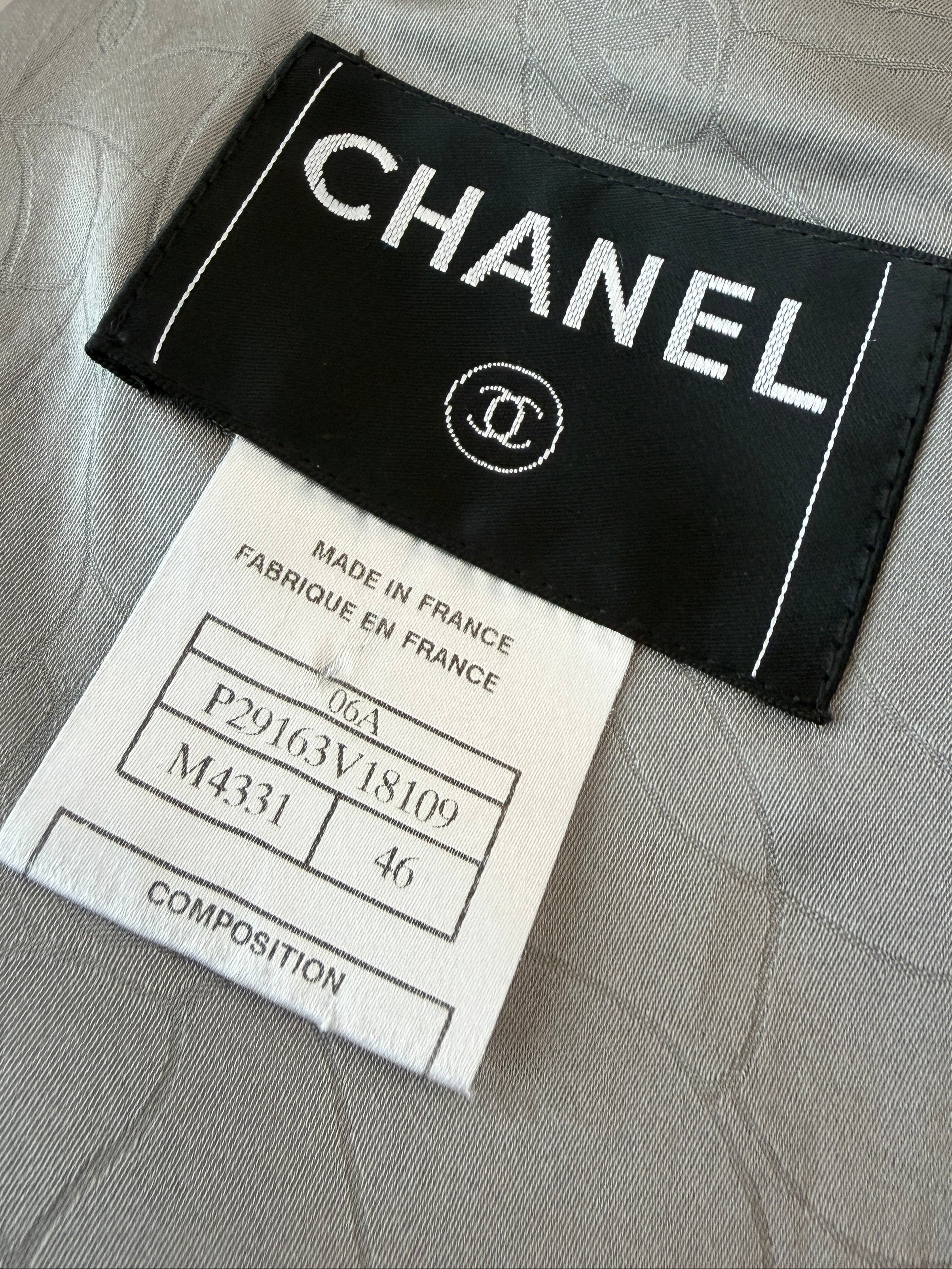 2006 Chanel Pre-Fall Camellia Tweed Jacket with Floral Buttons