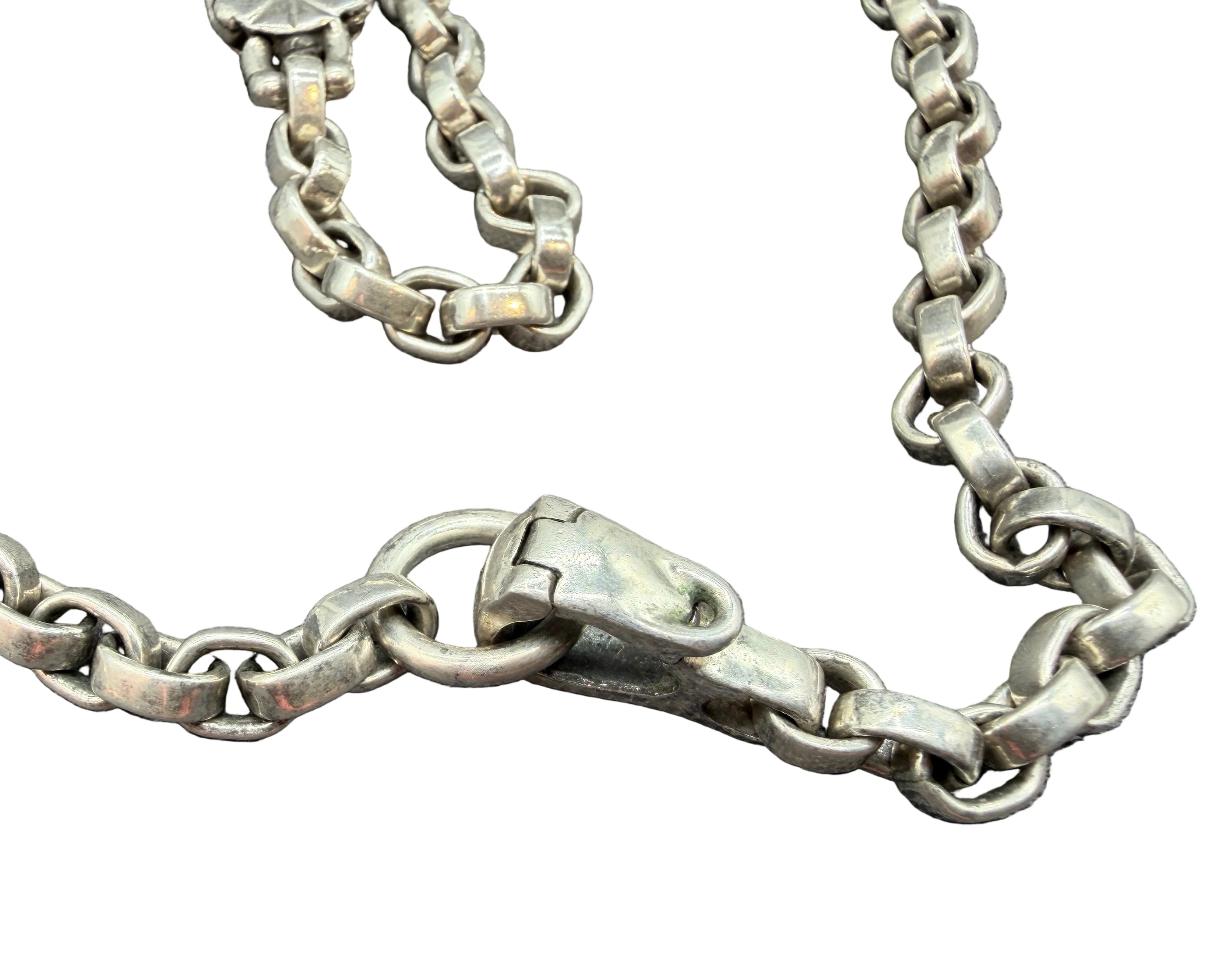 1998 Barry Kieselstein-Cord Sterling Silver Rolo Chain Necklace with Five Turtle Spacers