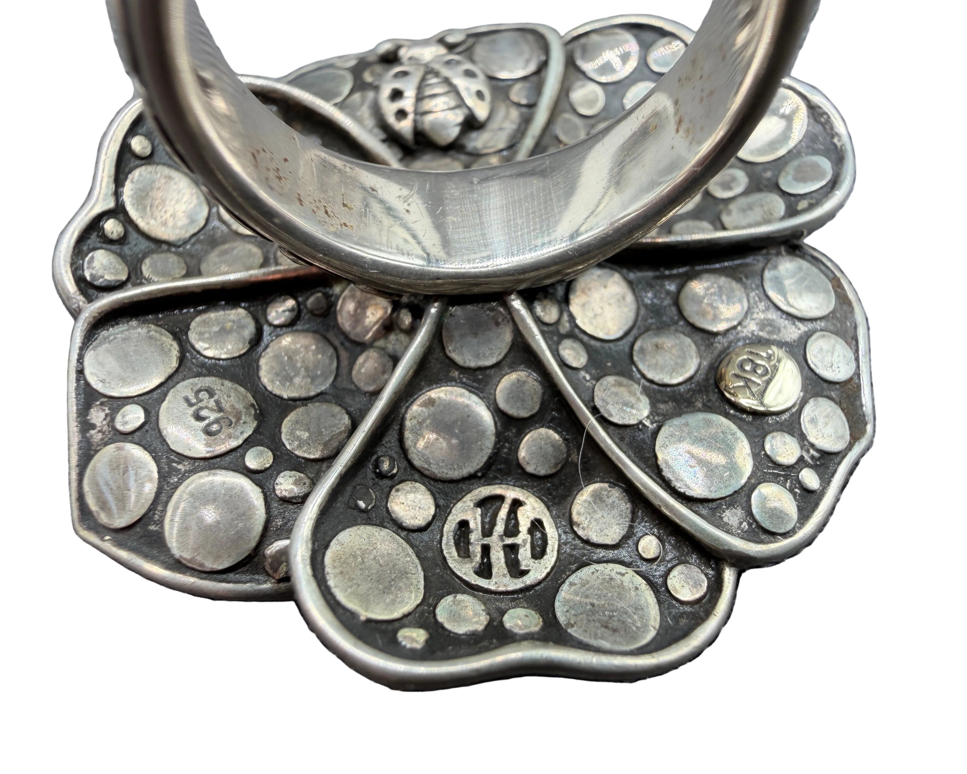 1990s John Hardy Ayu Frangipani Flower Ring in Sterling Silver & 18K Gold