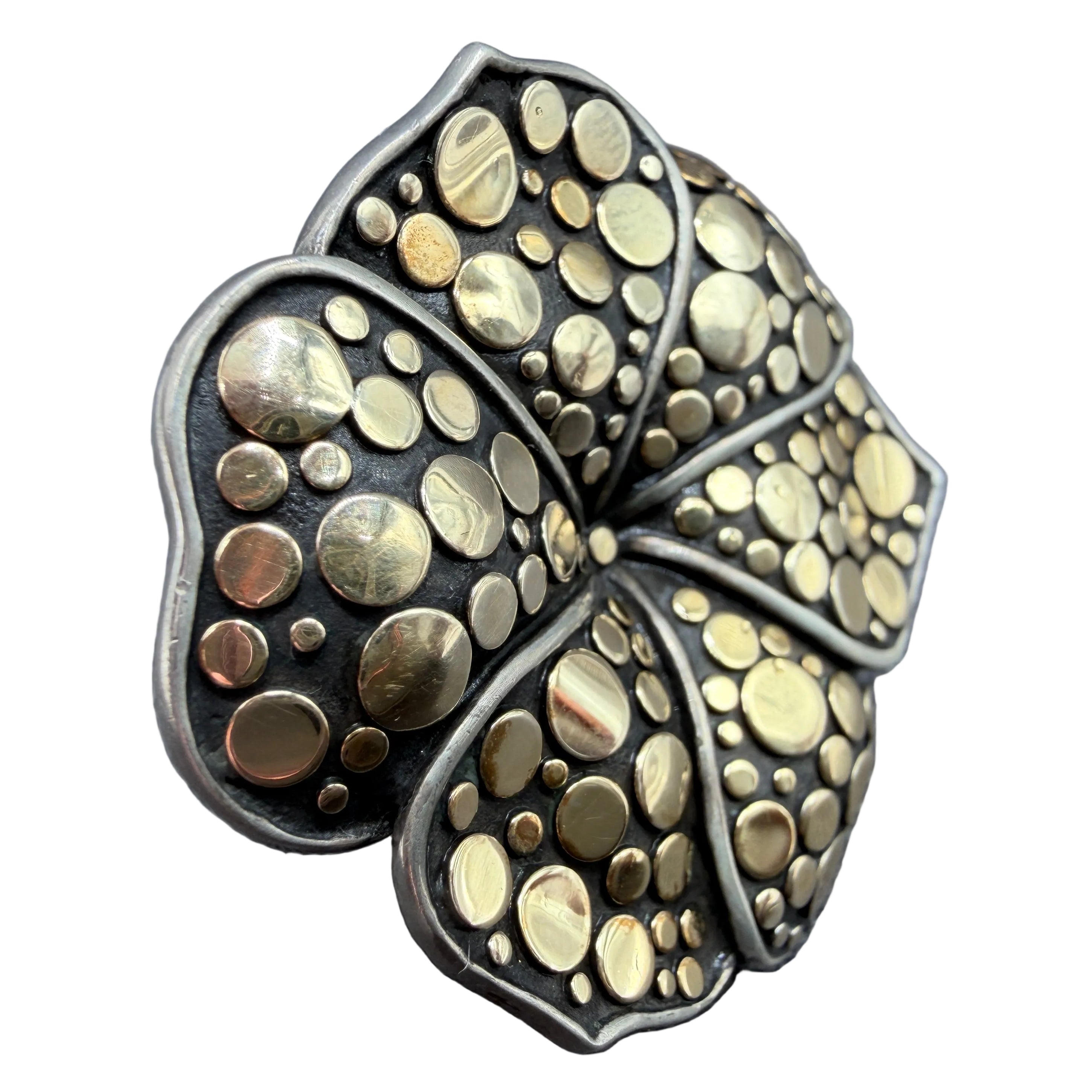 1990s John Hardy Ayu Frangipani Flower Ring in Sterling Silver & 18K Gold