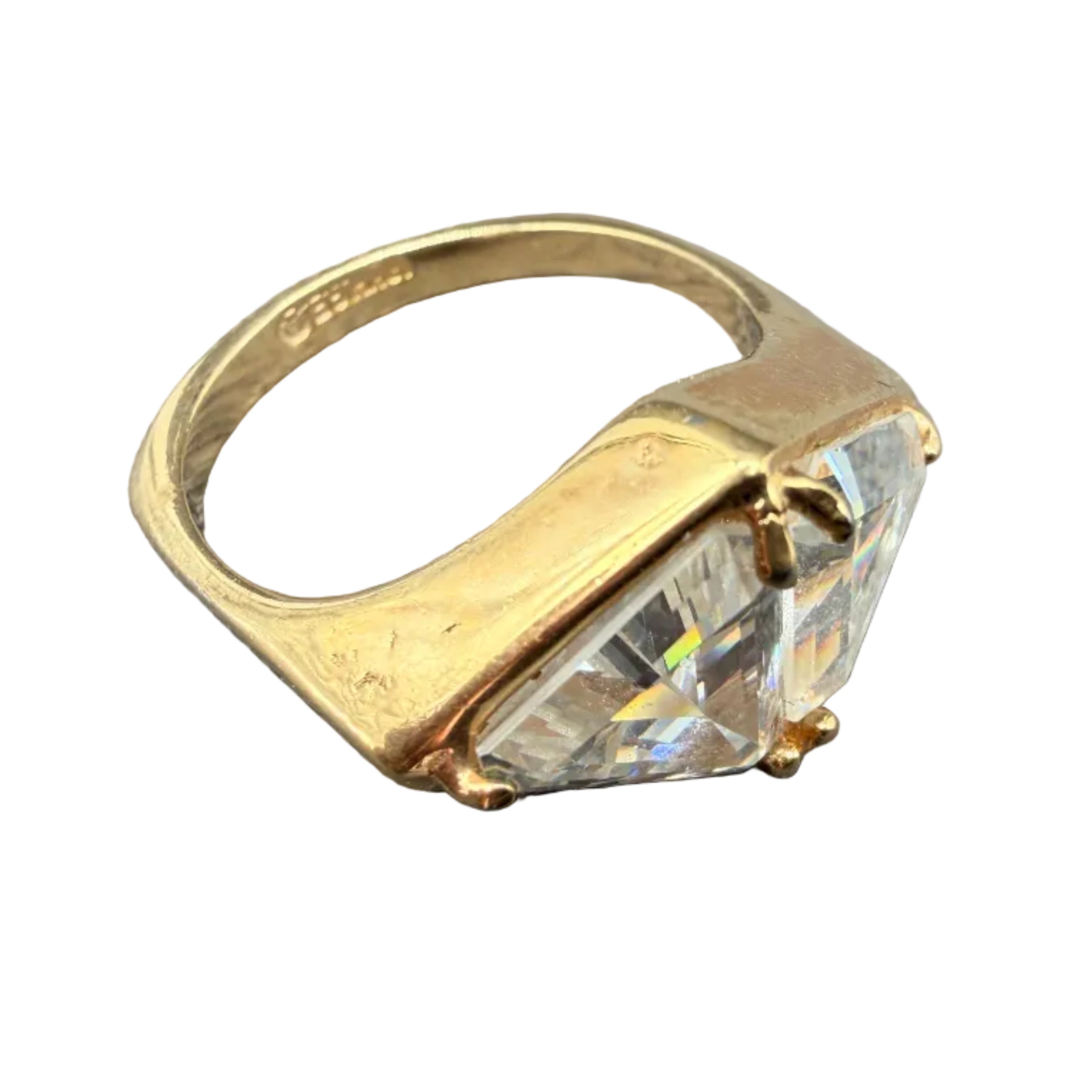 1980s 18K HGE Crystal Statement Ring