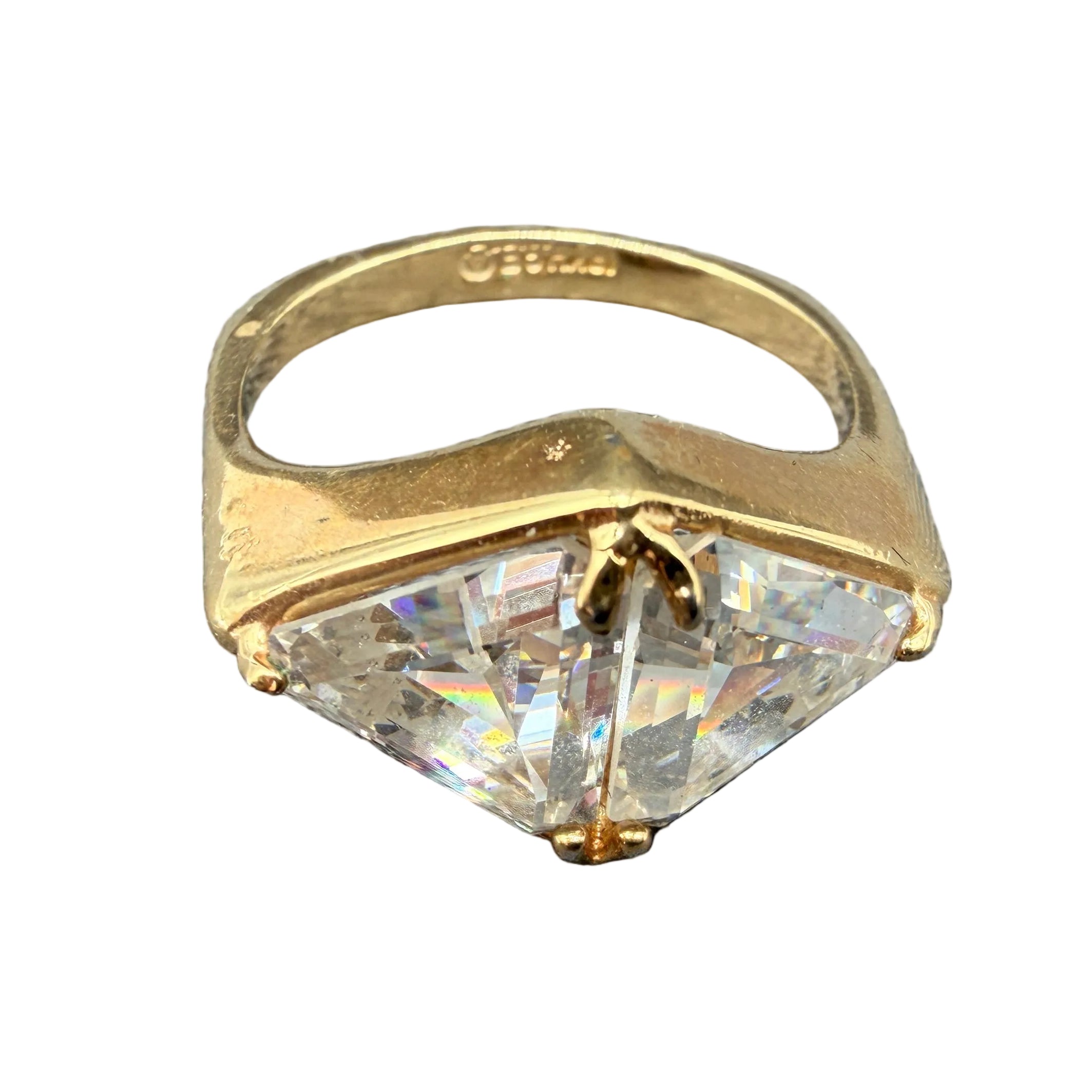 1980s 18K HGE Crystal Statement Ring