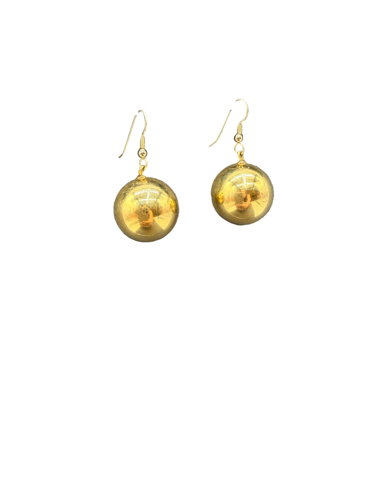 1980s Gold-Tone Ball Dangle Earrings