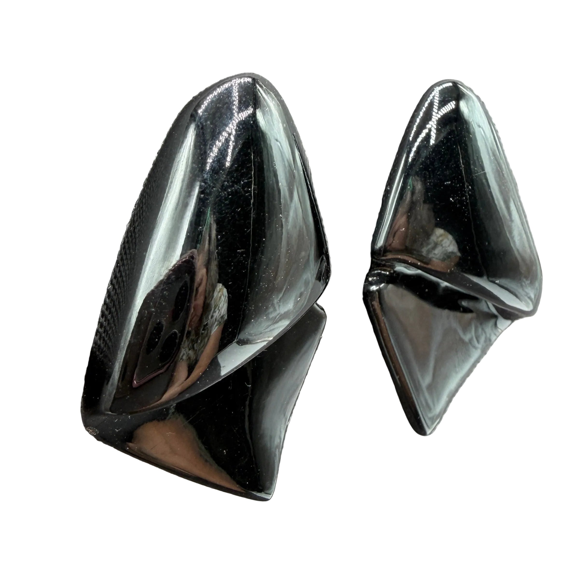 1960s  Black Metal & Enamel Calla Lily Earrings