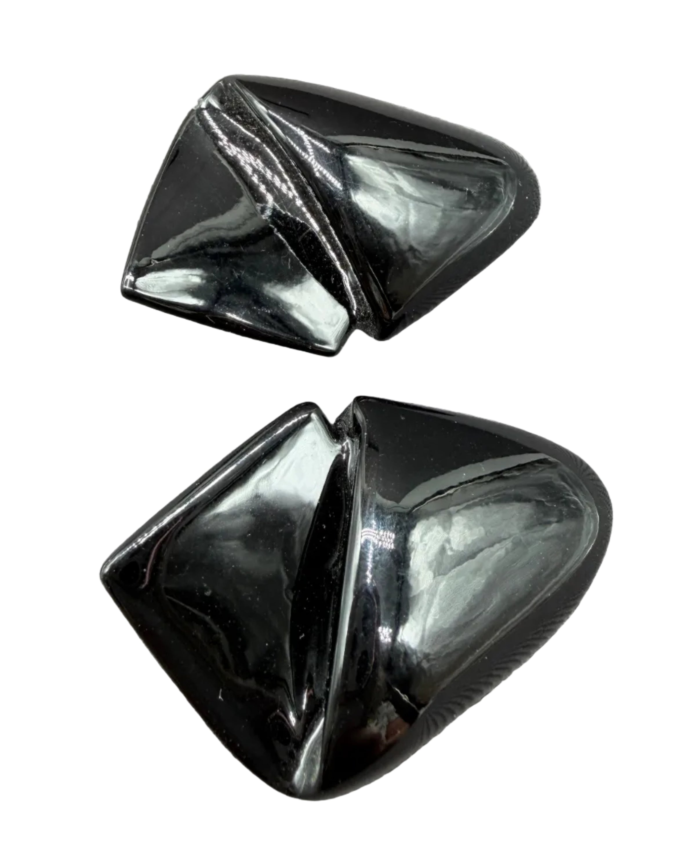 1960s  Black Metal & Enamel Calla Lily Earrings